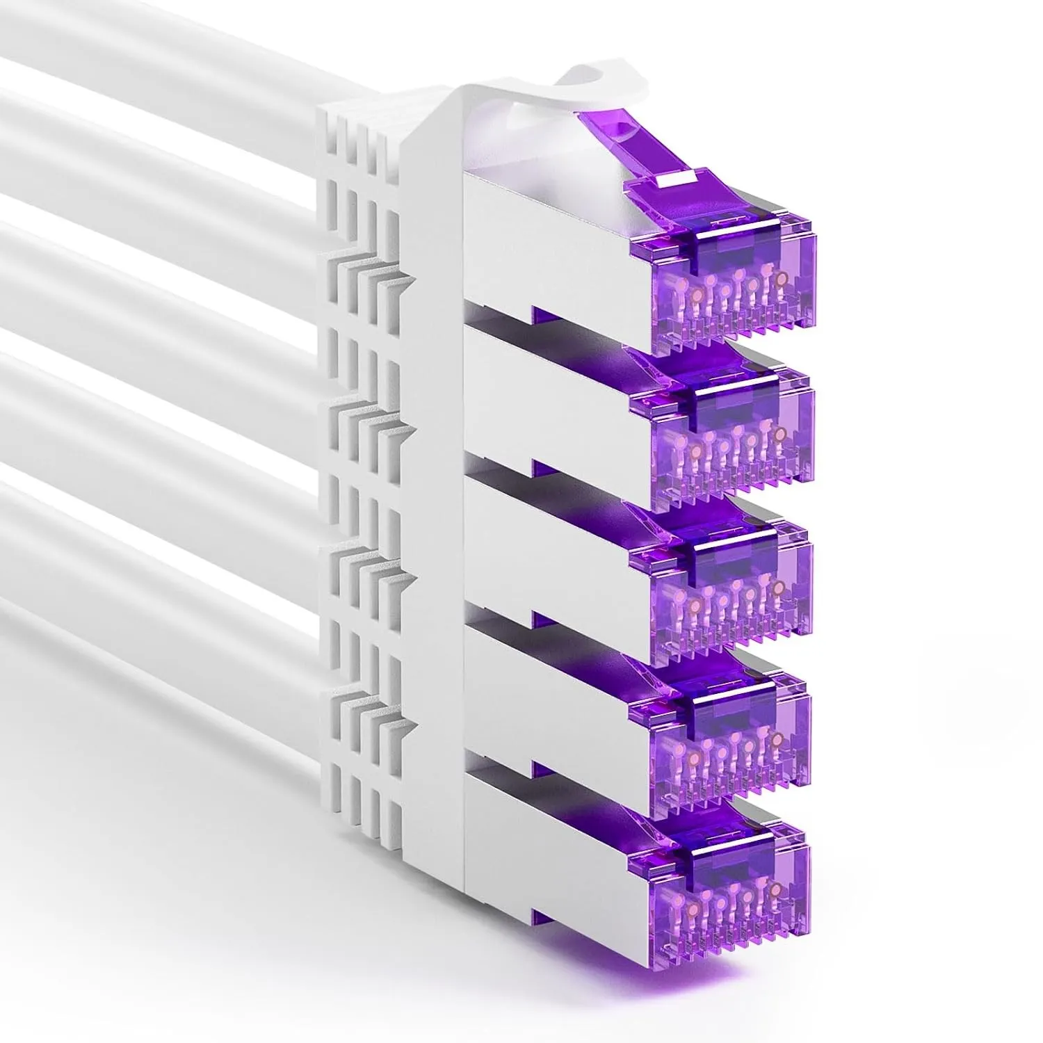 FGB 10 Gbps Patchkabel 3m x5, RJ45 Netzwerkkabel CAT 7- Weiß