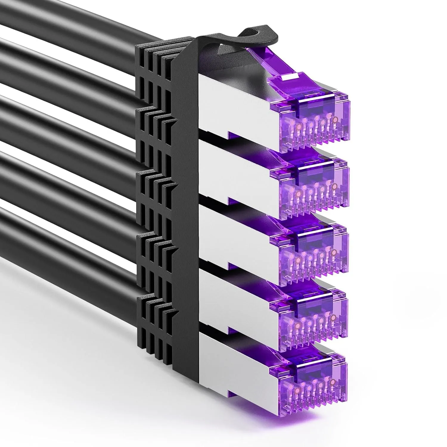 FGB 10 Gbps Patchkabel 3m x5, RJ45 Netzwerkkabel CAT 7- Schwarz