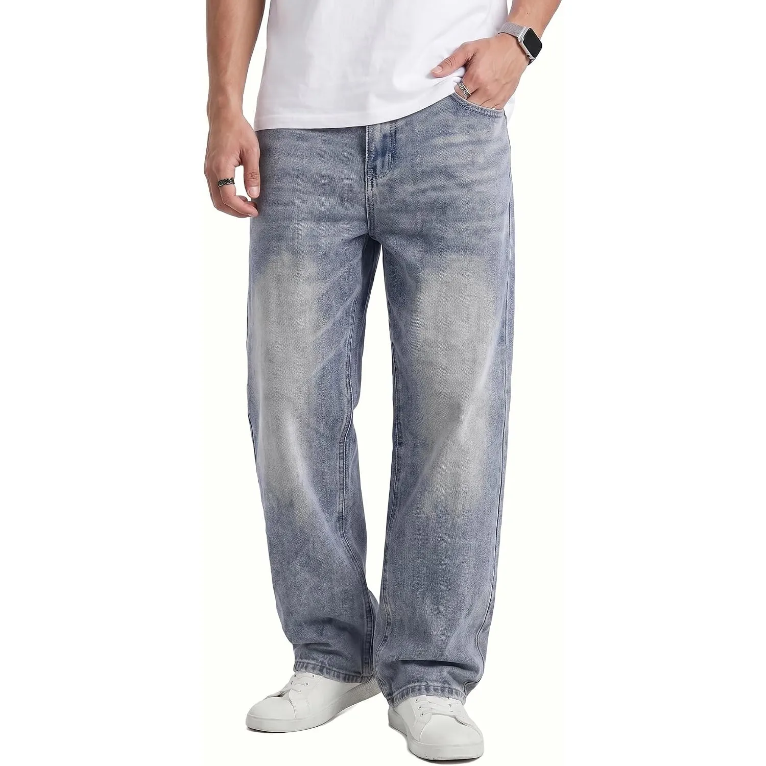 JMIERR Jeans Herren Baggy Baumwolle Vintage Stretch