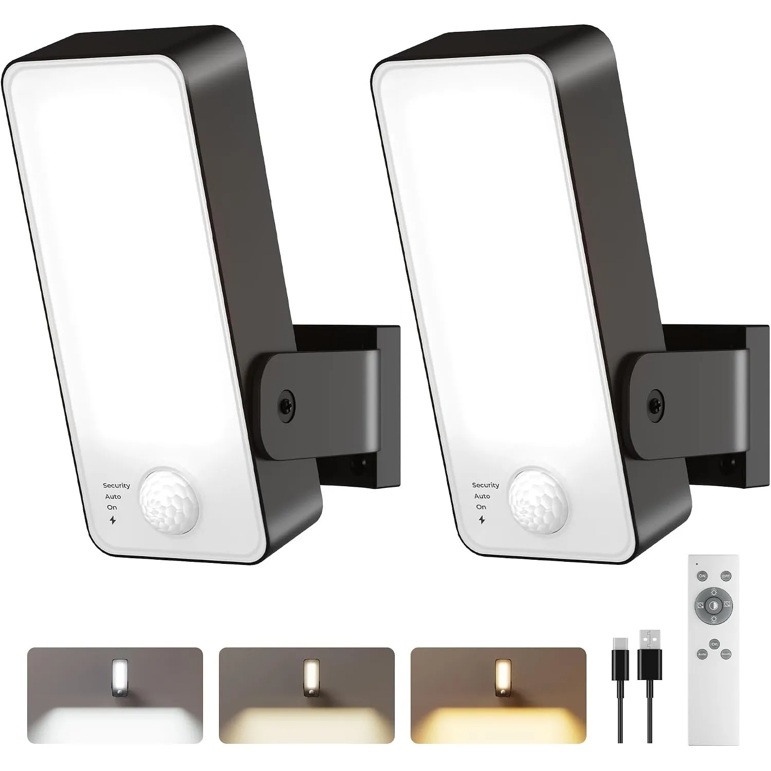 Außenlampe mit Bewegungsmelder, 12000mAh Akku Aussenlampe mit Bewegungsmelder, Fernbedienung, 3 Modi, 3 Lichtfarben, IP…