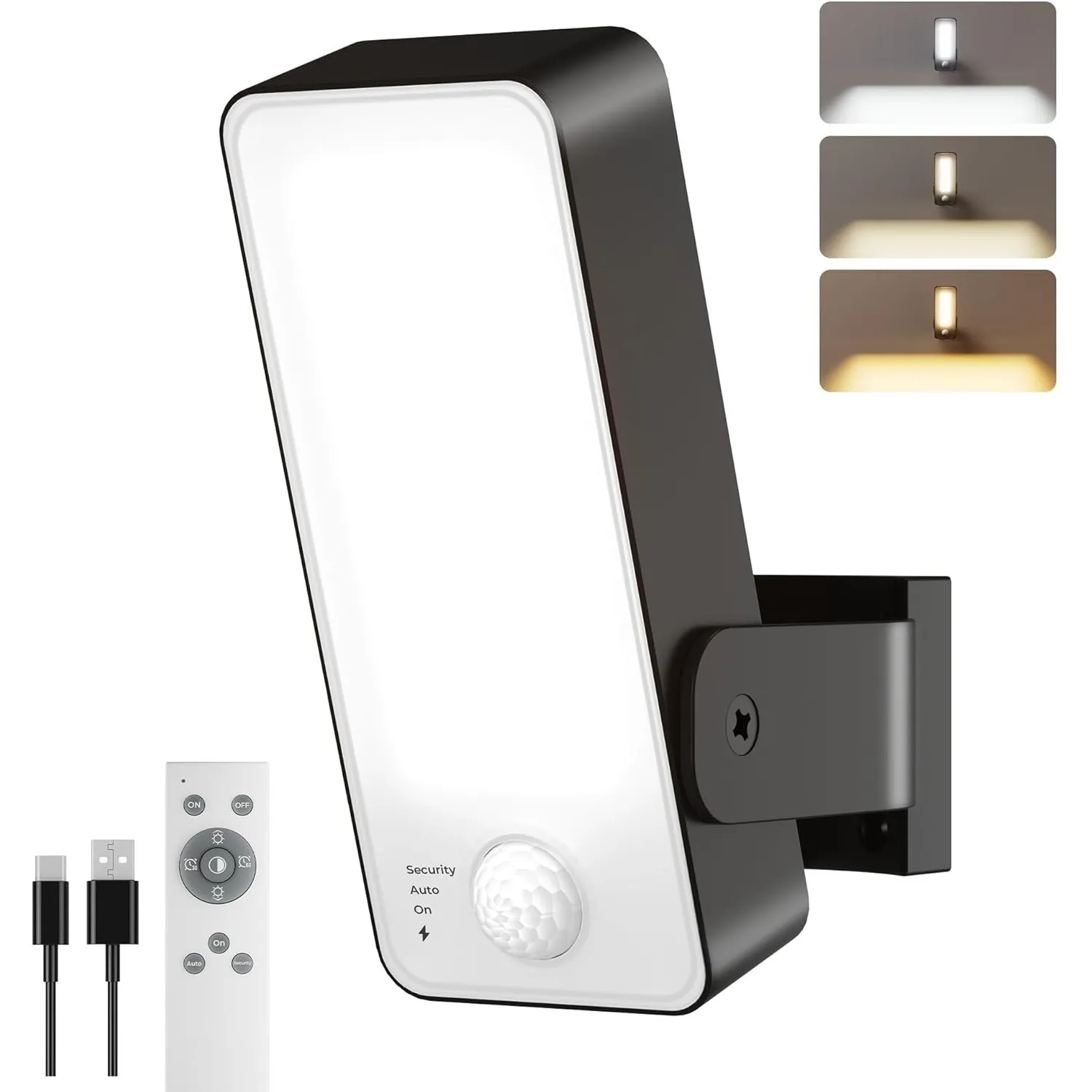 Außenlampe mit Bewegungsmelder, 12000mAh Akku Aussenlampe mit Bewegungsmelder, Fernbedienung, 3 Modi, 3 Lichtfarben, IP…