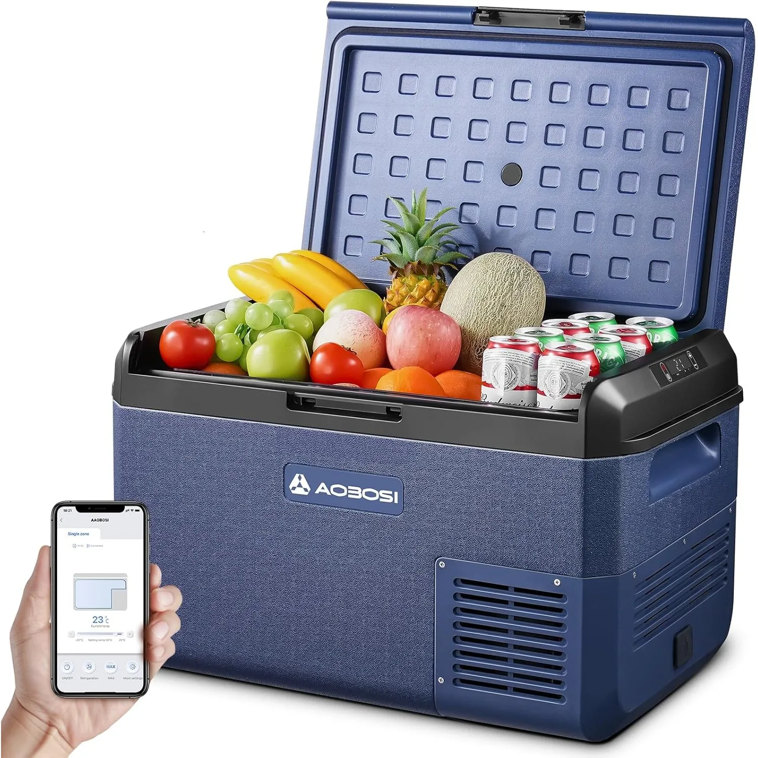 AAOBOSI Kompressor Kühlbox 40L, Elektrisch Kühlbox 12V/230V, IPX4 Wasserdicht, -20°C bis 20°C Auto Kuhlbox Ideal für Au…