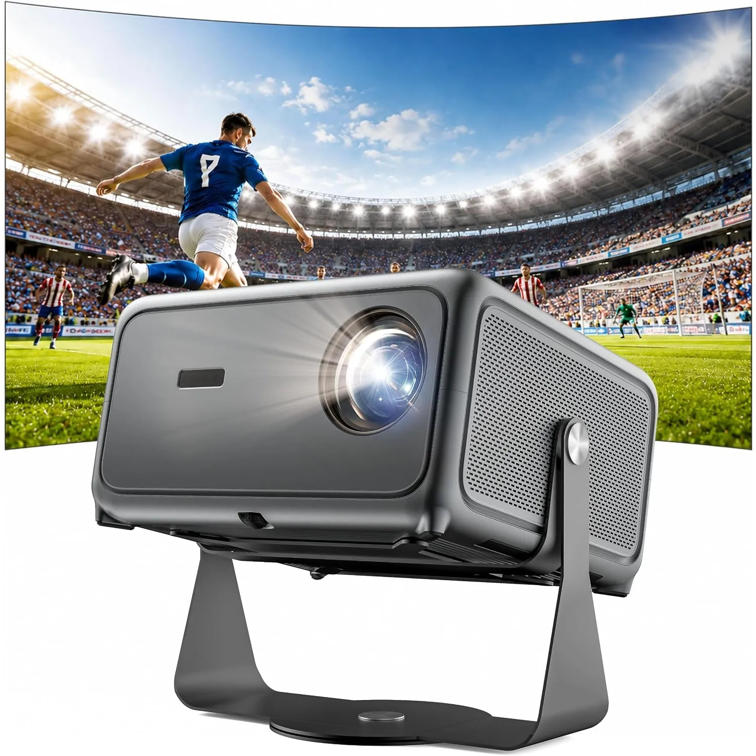 4K Beamer Outdoor Tageslicht 2200 ANSI Smart Projektor mit Apps, MEMC