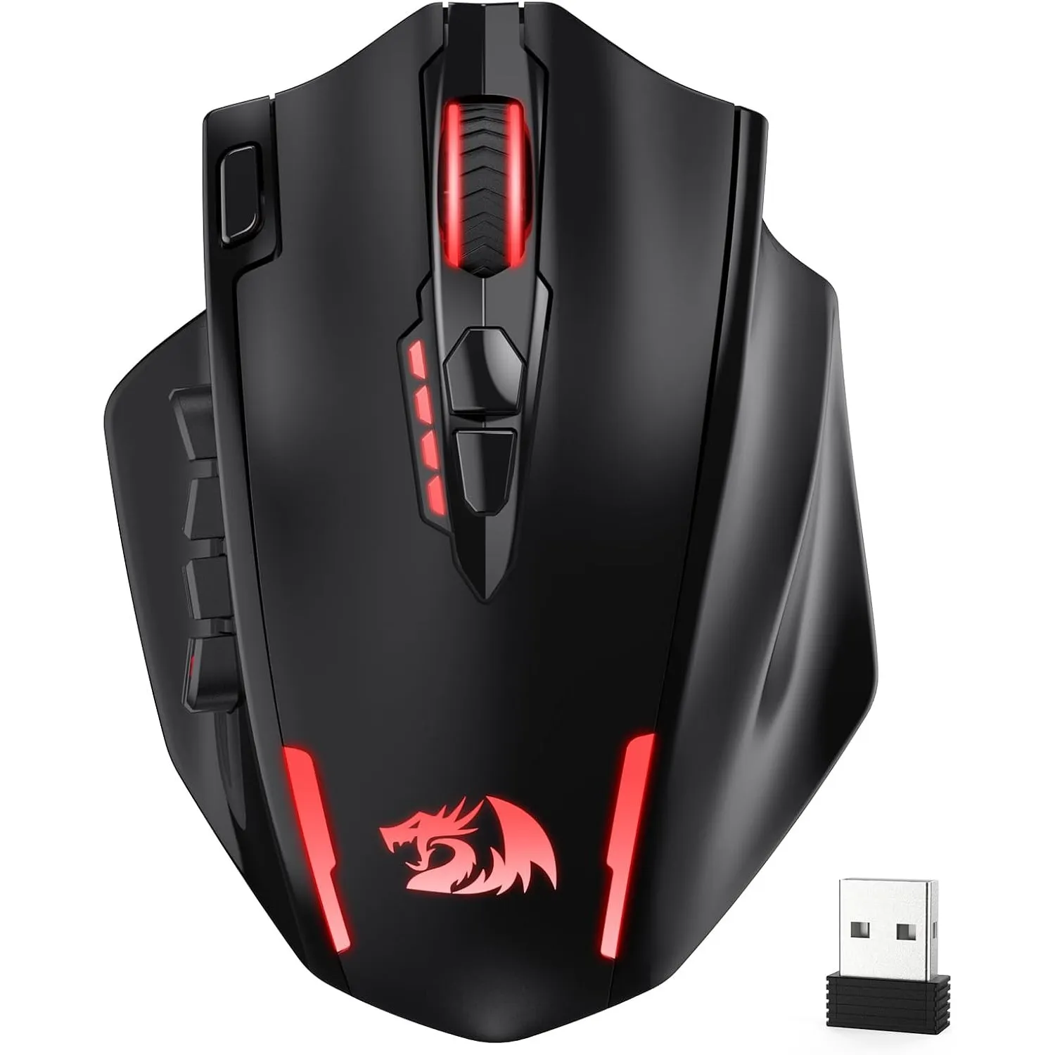 Redragon M913 MAX Kabellose MMO Gaming Maus 26000 DPI 16 Tasten | BT 2.4G Verbindung Optischer Sensor DIY Tastenbelegun…
