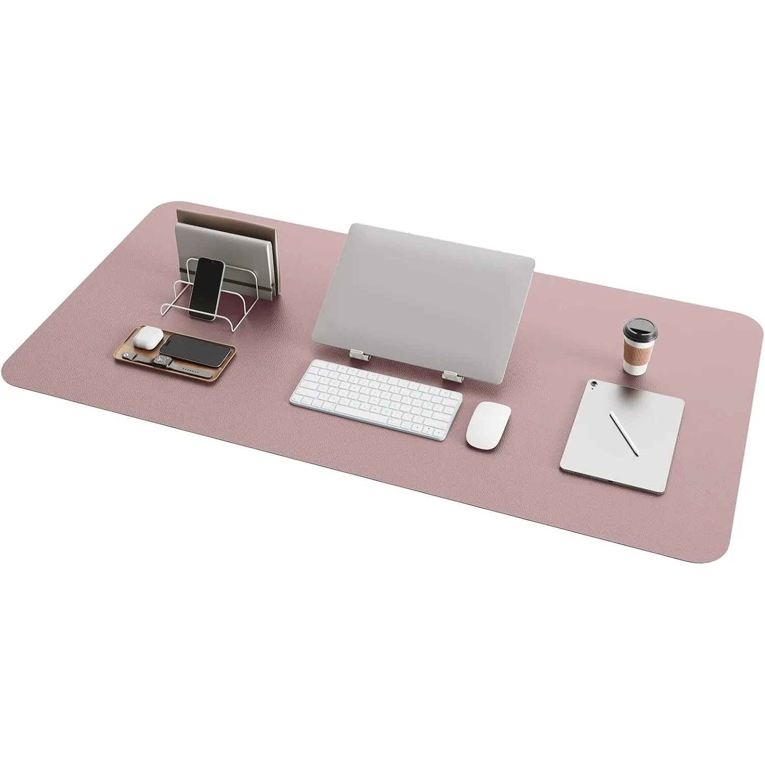 YSAGi Schreibtischunterlage, Mauspad mit Leder und Rutchfeste Wildleder, Multifunktionales Office Mousepad Laptop Schre…
