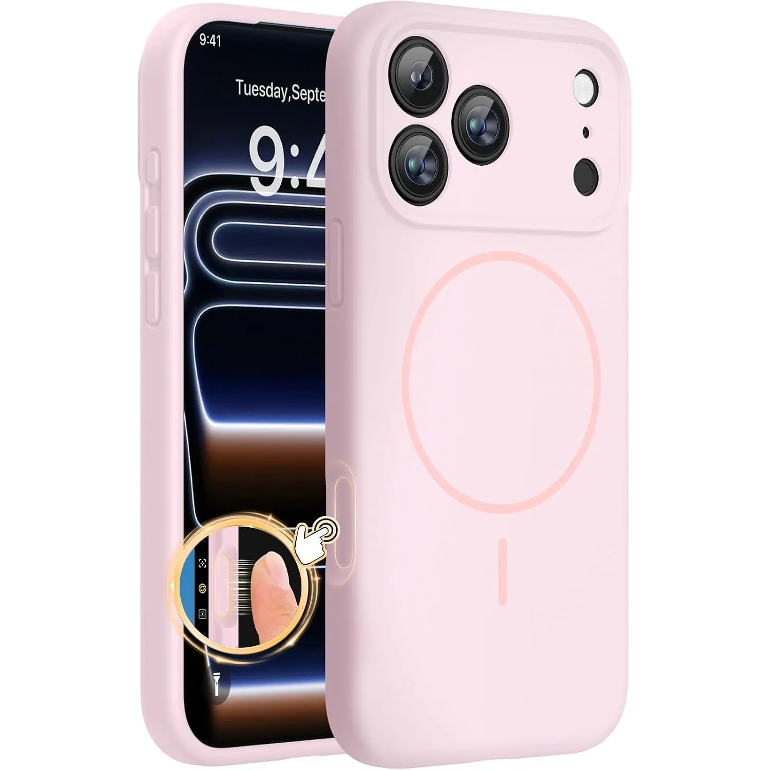 Miracase Magnetic für iPhone 17 Pro Max Hülle, Kompatibel mit MagSafe, integrierter Silikon-Kamerasteuerungsschutz, 3,0…