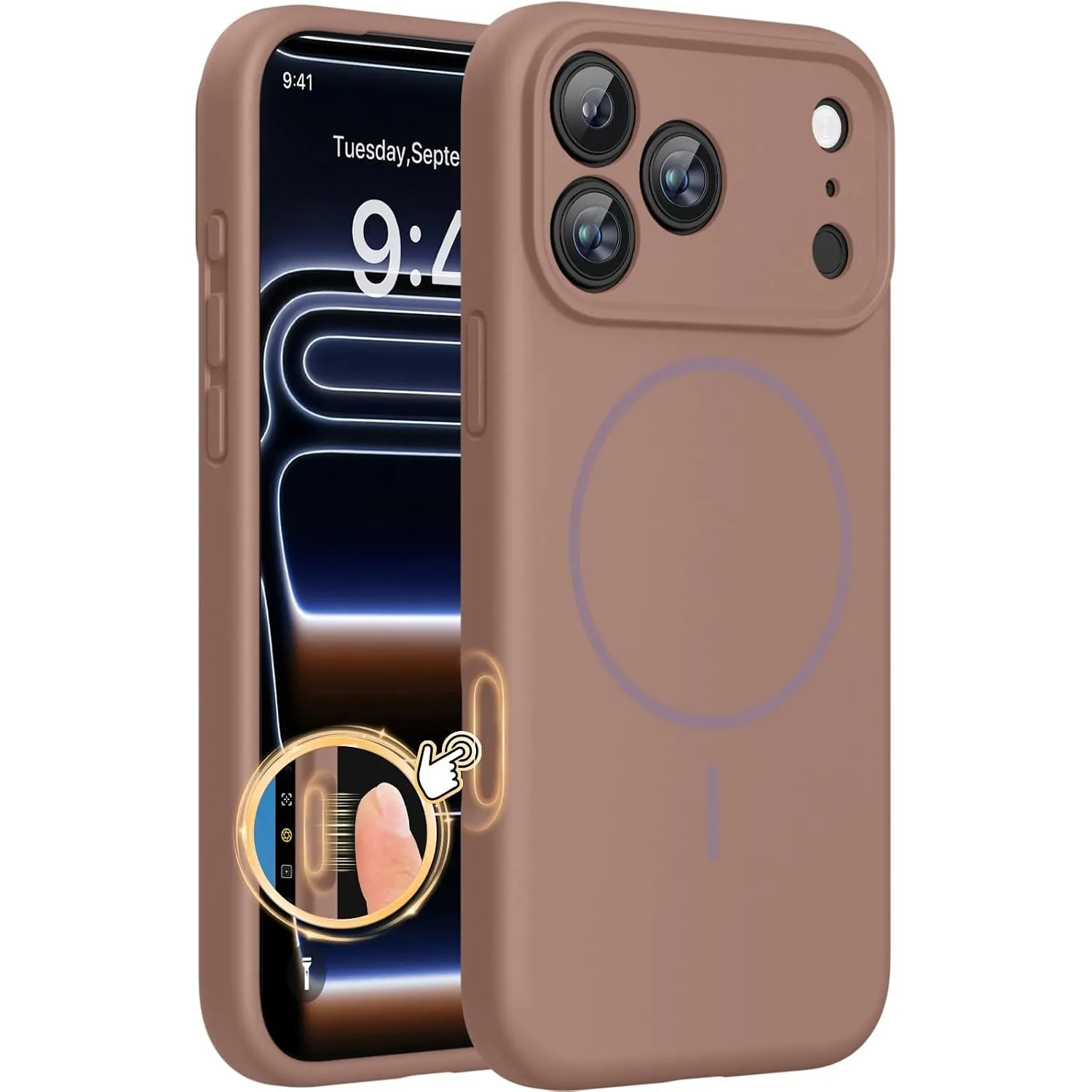 Miracase Magnetic für iPhone 17 Pro Max Hülle, Kompatibel mit MagSafe, integrierter Silikon-Kamerasteuerungsschutz, 3,0…