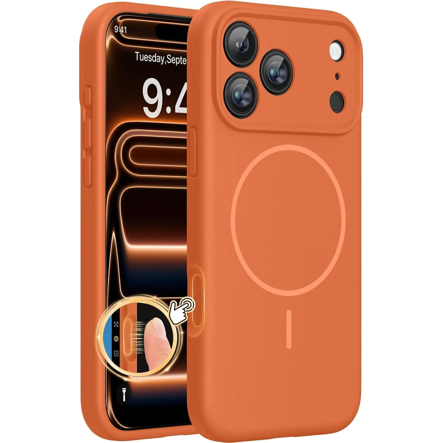 Miracase Magnetic für iPhone 17 Pro Max Hülle, Kompatibel mit MagSafe, integrierter Silikon-Kamerasteuerungsschutz, 3,0…