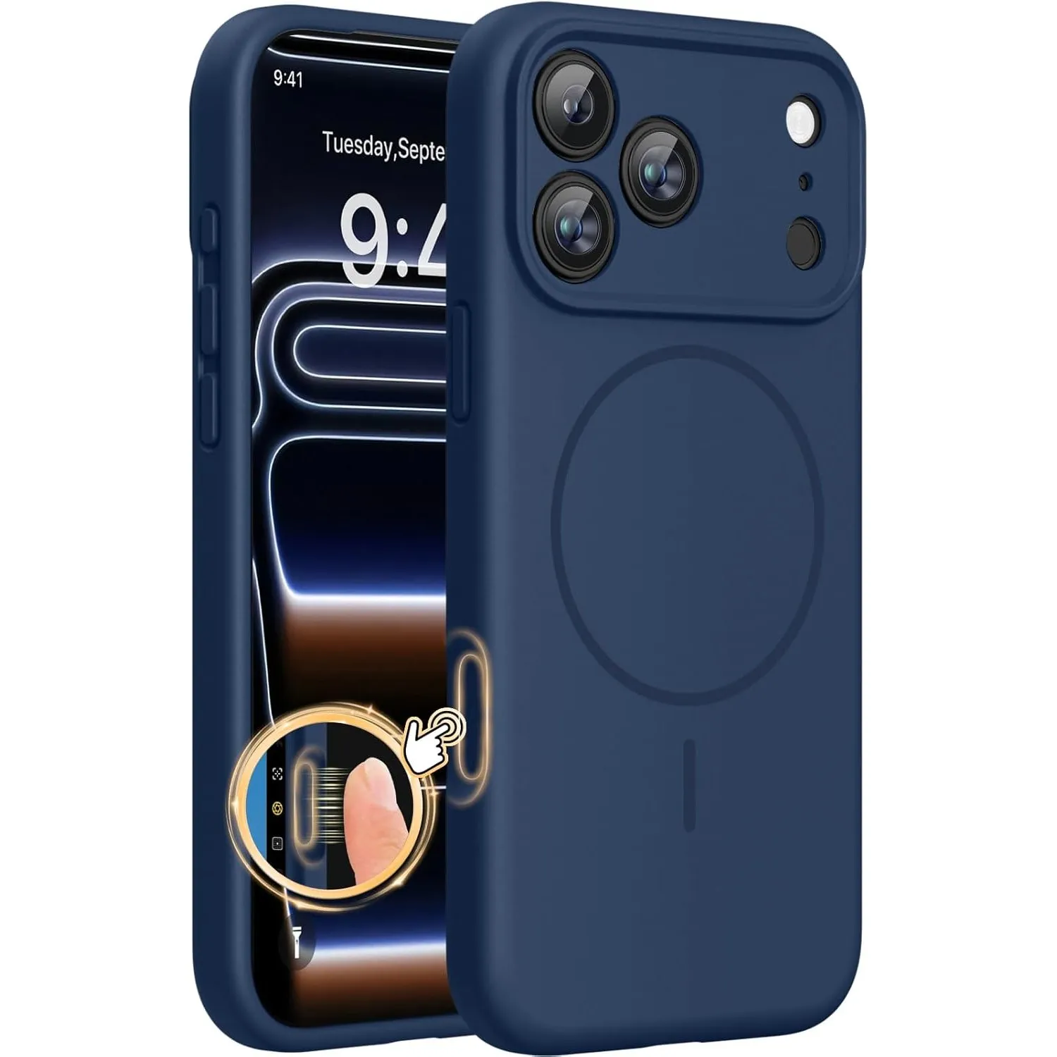 Miracase Magnetic für iPhone 17 Pro Hülle, Kompatibel mit MagSafe, integrierter Silikon-Kamerasteuerungsschutz, 3,0 mm …