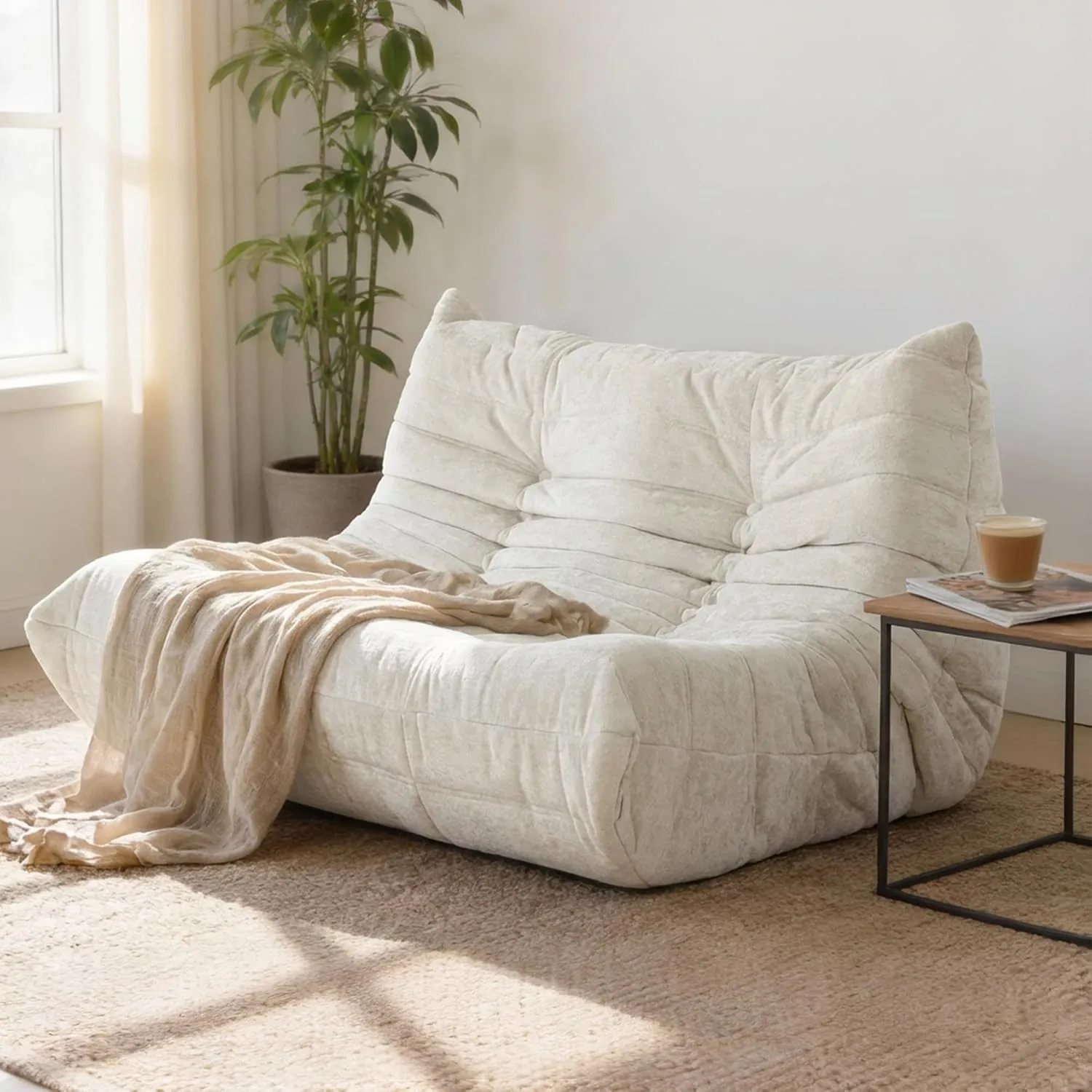 Upvilla Boneless Schaumstoff Couch – bequemes Bodensofa Mit Ergonomischem Design, Ohne Montage, Sitzsack Sofa für Wohnz…