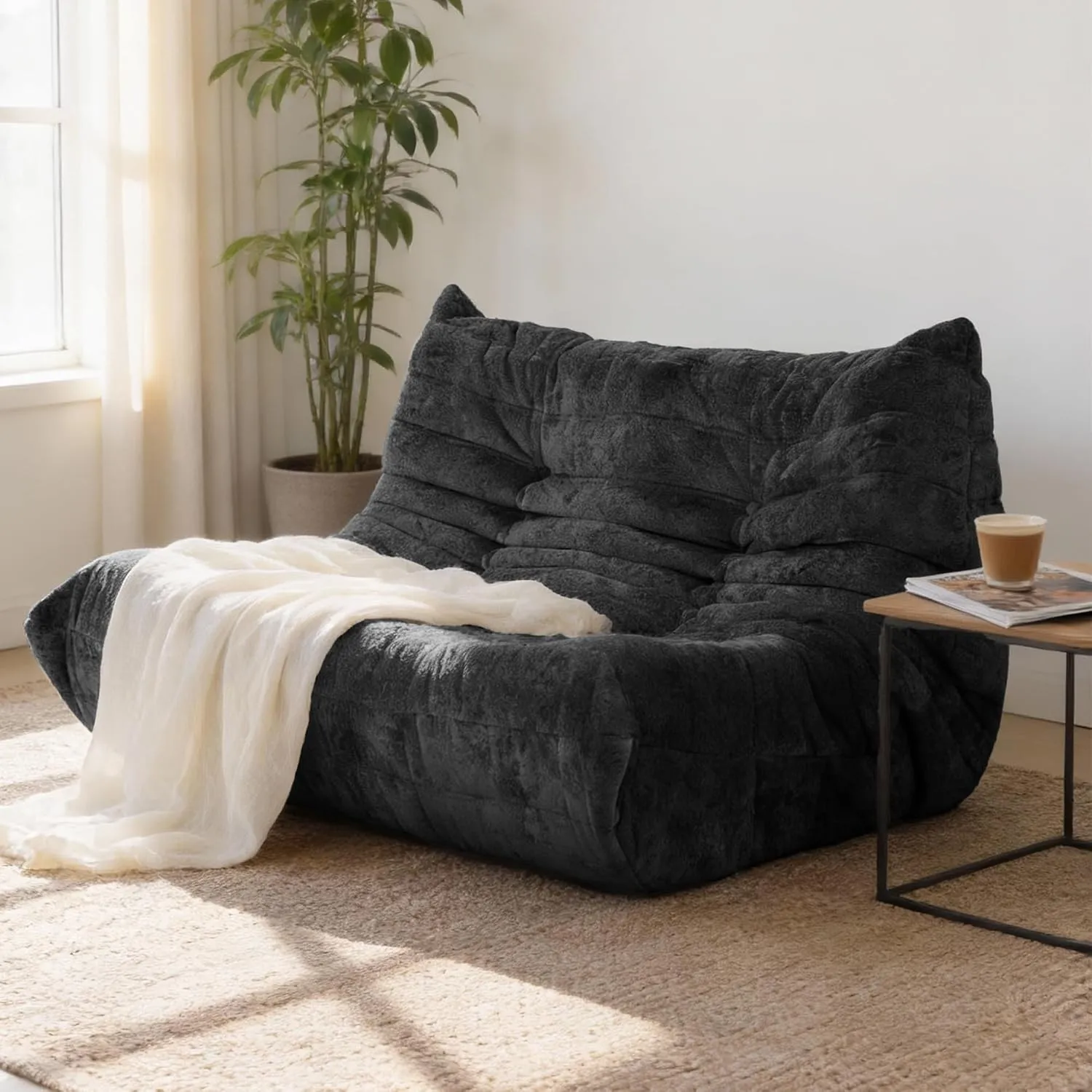 Upvilla Boneless Schaumstoff Couch – bequemes Bodensofa Mit Ergonomischem Design, Ohne Montage, Sitzsack Sofa für Wohnz…