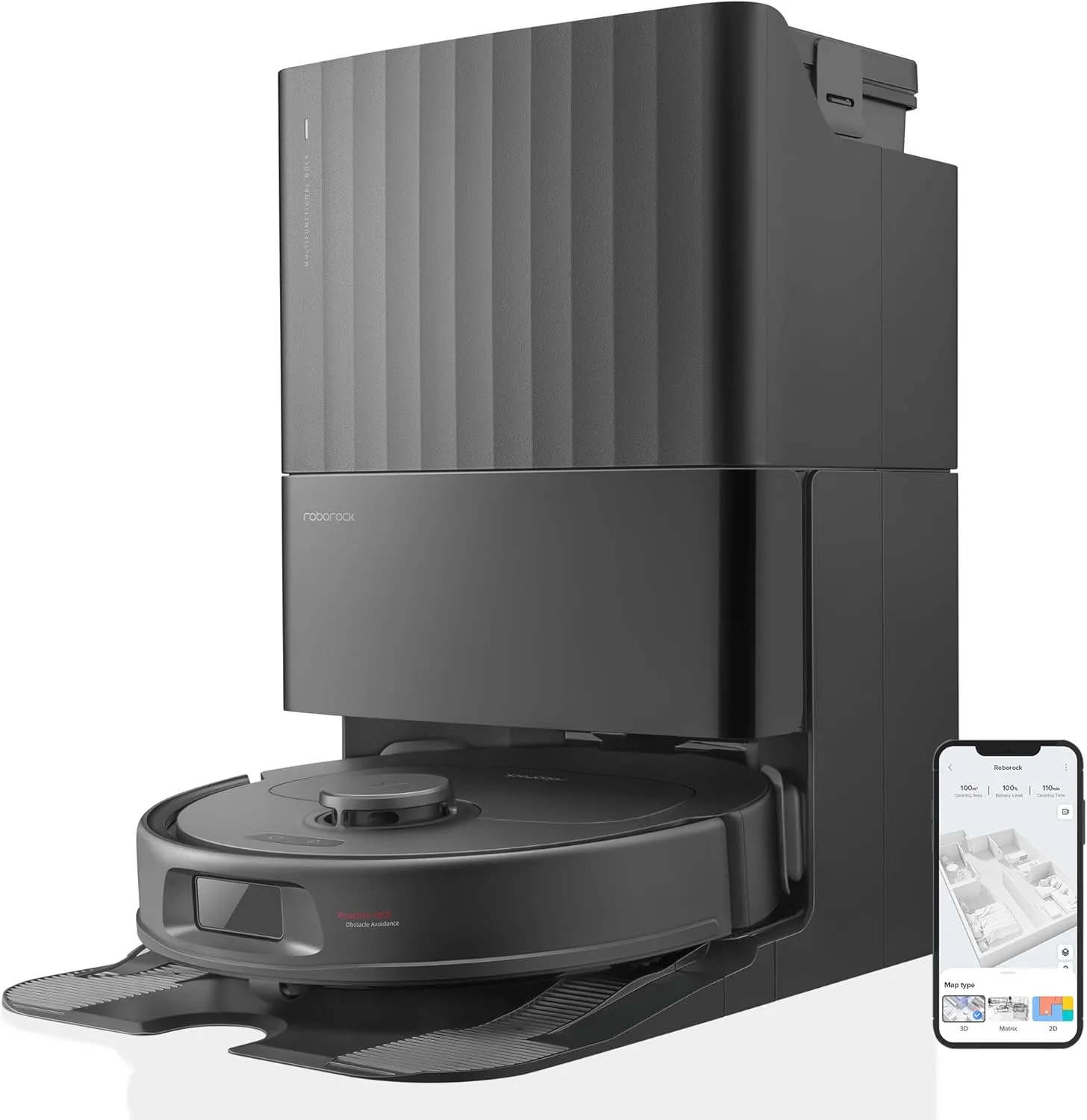 roborock QrevoS Saugroboter mit Saugleistung von 7000Pa, PreciSense LiDAR Navigation, 45 dB(A) leises Trocknen (Schwarz…