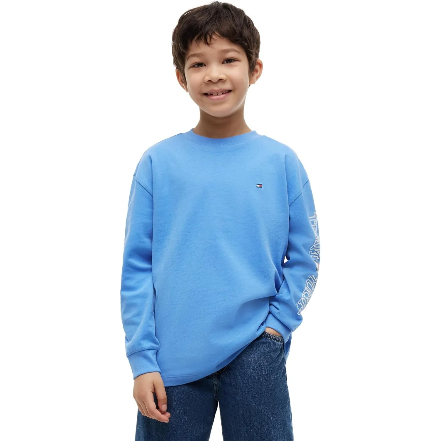 Tommy Hilfiger Jungen Team Tommy Graphic T-Shirt Ls Kb0kb10512 Weitere T-Shirts