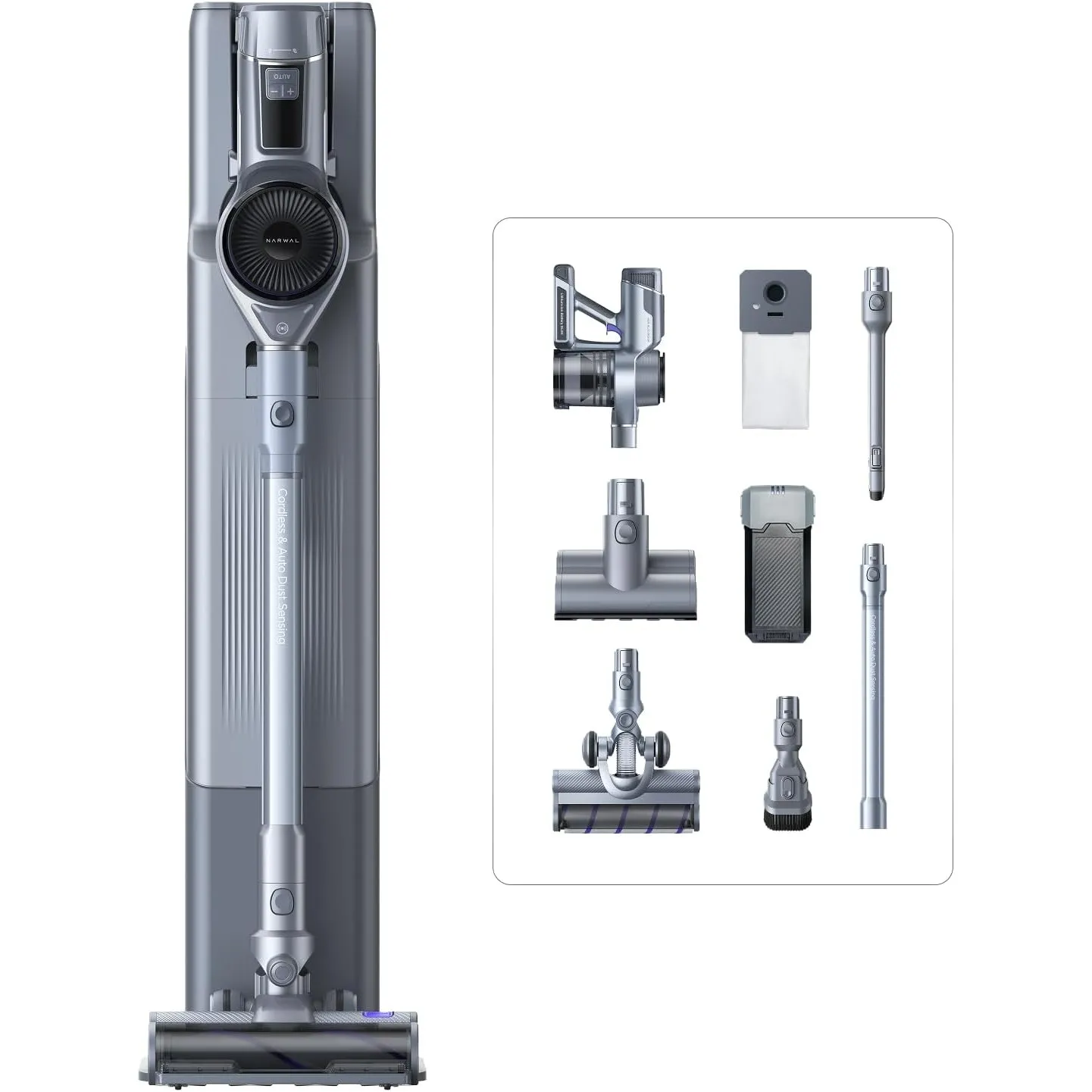 NARWAL V40 Station Akku Kabelloser Staubsauger, mit Selbstreinigung Auto Ladestation, 28000PA / 220AW, 120 Min Laufzeit…