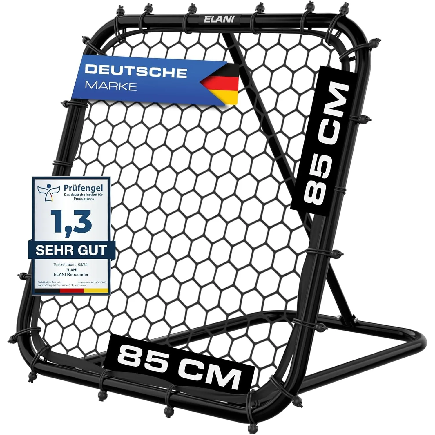 ELANI - Rebounder für Fußball mit Schutzrand & Heringen für sicheren Stand - Fussball Rebounder mit stabilem Rahmen - T…