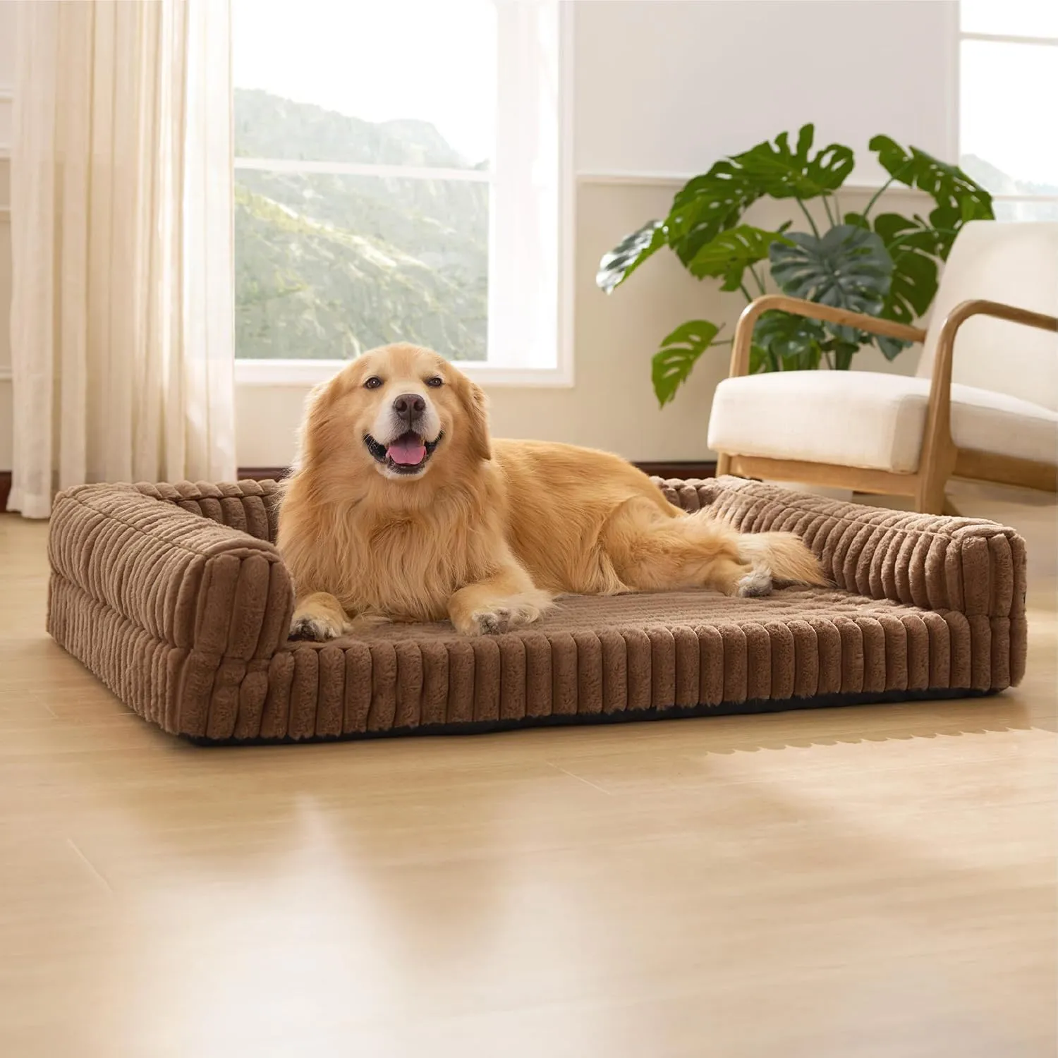 BEDSURE orthopädisches Hundebett Grosse Hunde - 122x89x20cm wasserdichtes Hundesofa mit Memory-Schaum & Eierkarton-Scha…