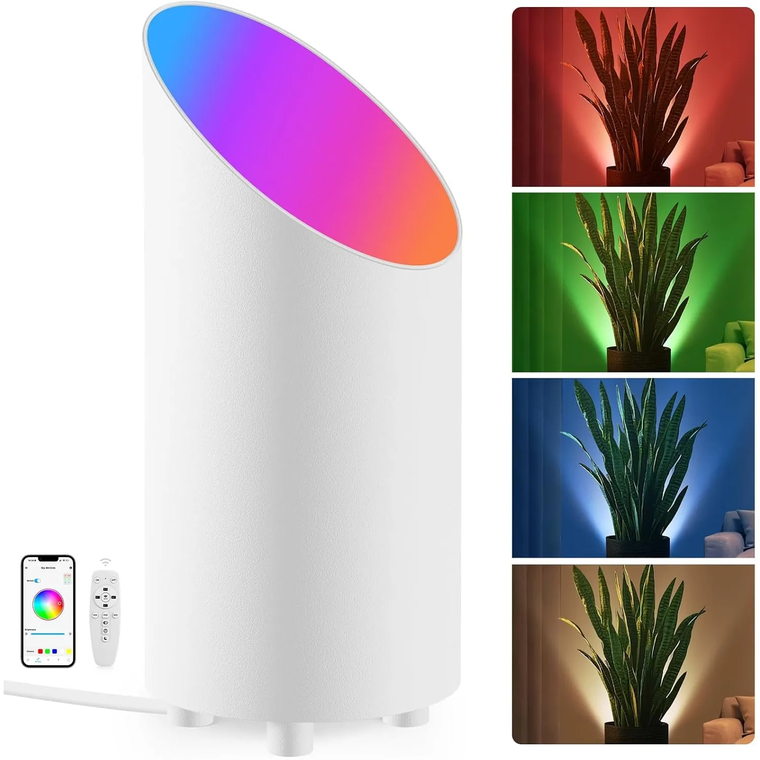GeyouLux 5W RGBW LED Uplight Spot Dimmbar Bodenstrahler mit Fernbedienung