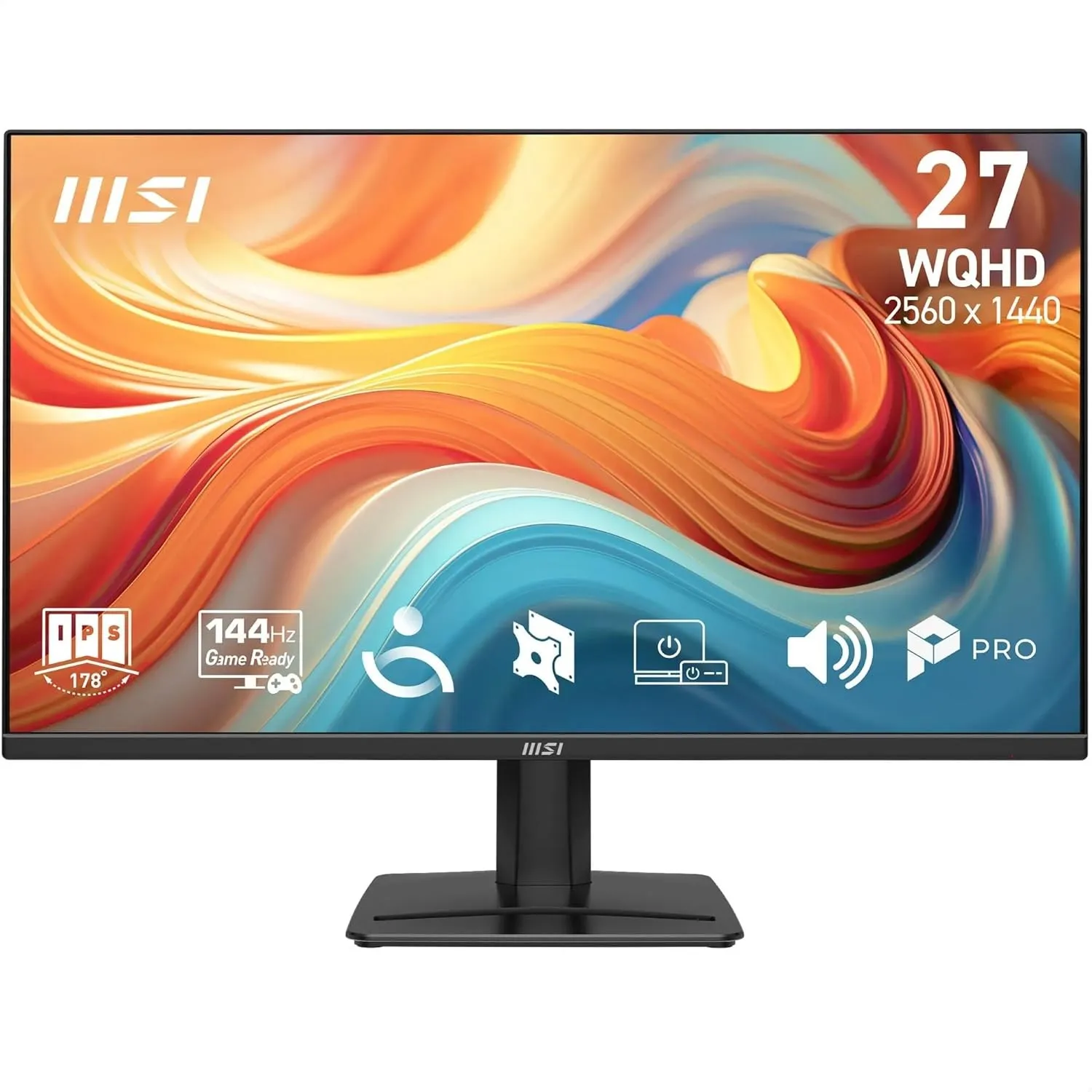 MSI PRO MP275QA E14 – 27″ WQHD IPS, 144 Hz, 1 ms, HDR & Adaptive-Sync. Mit Eye Care, integrierten Lautsprechern, HDMI 2…