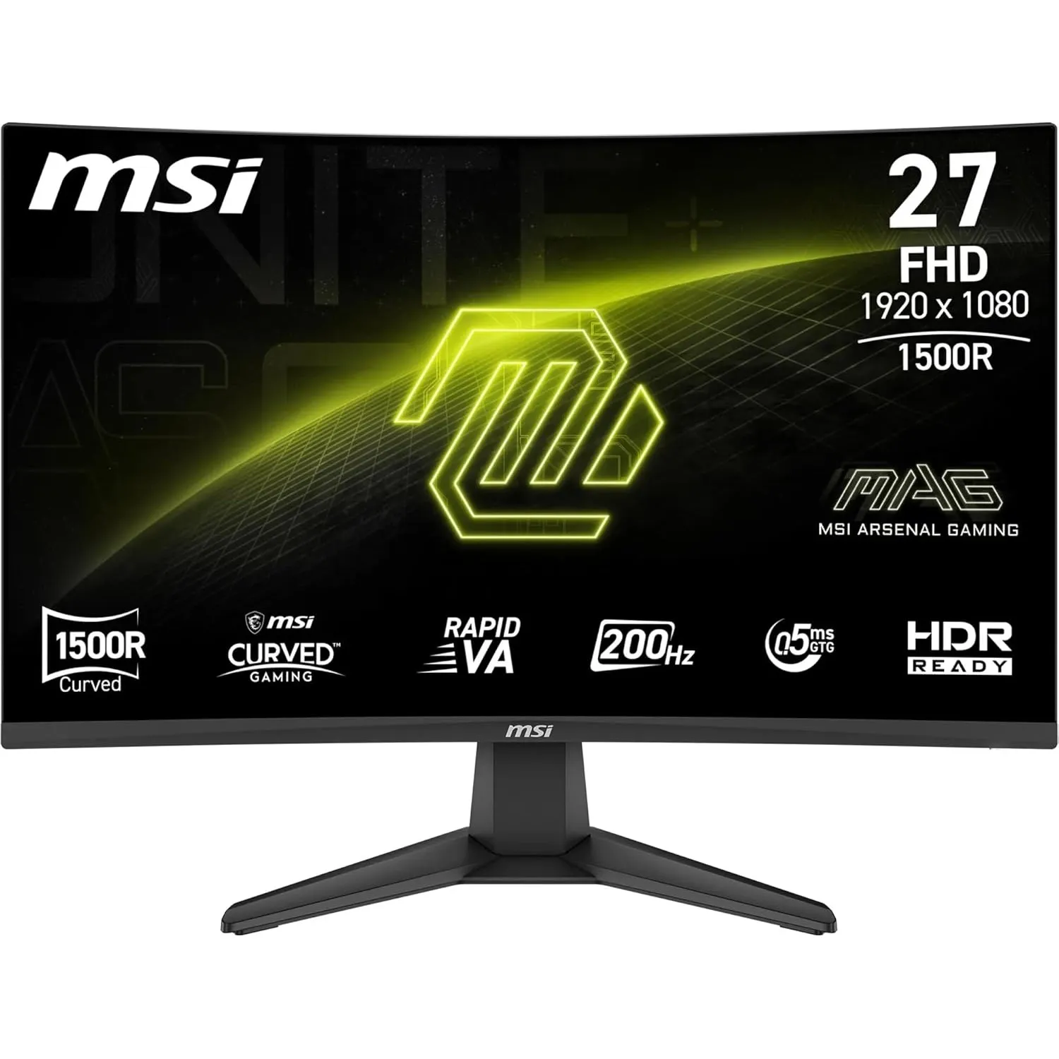 MSI MAG 276CFA E20 27-Zoll-FHD-1500R-Gaming-Monitor, 1920 x 1080 Rapid VA, 200 Hz, 0,5 ms, HDR-fähig, AMD FreeSync Prem…