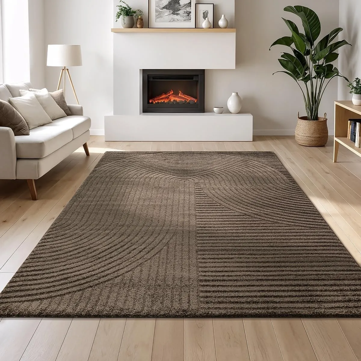 Mia´s Teppiche Atlas moderner Wohnzimmer Teppich Kurzflor mit Hoch-Tief-Effekt, 3D Struktur, hoher Florqualität – perfe…
