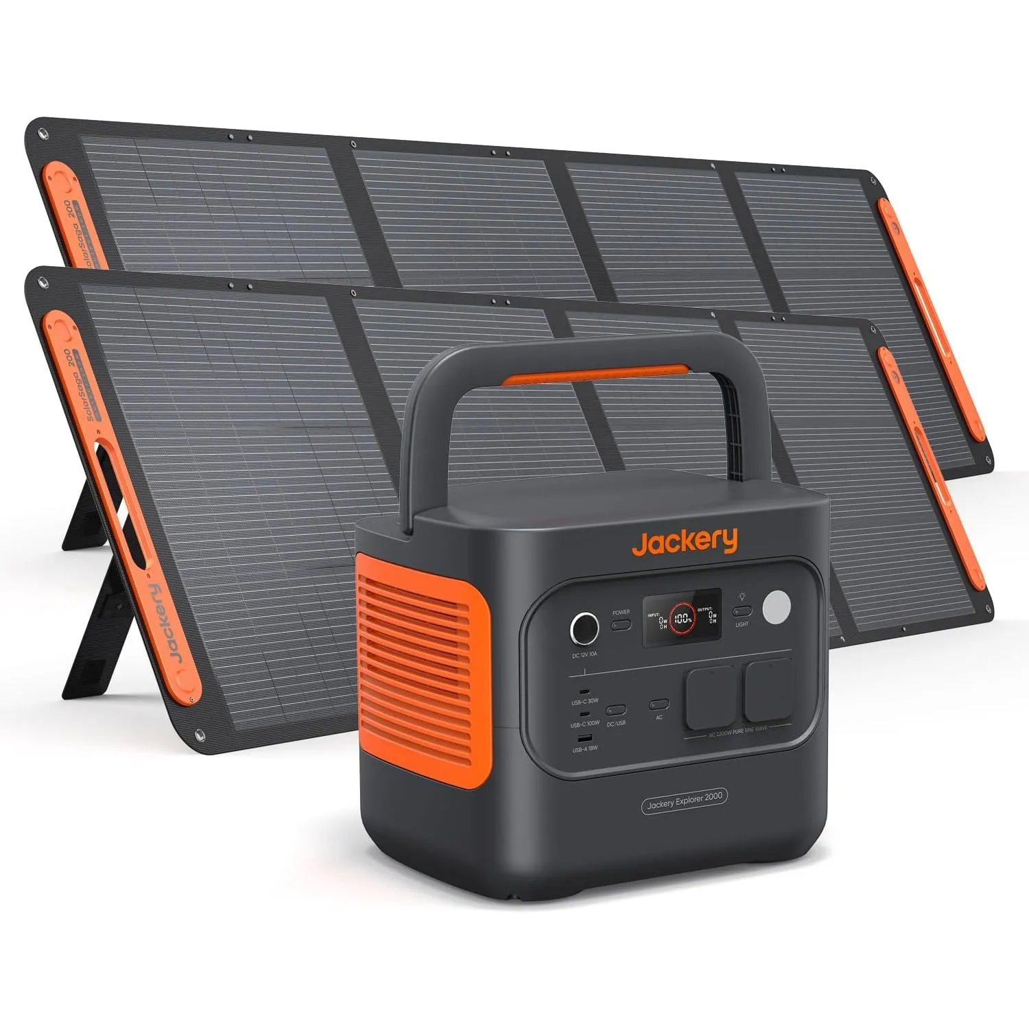 Jackery E2000 v2 Tragbare Powerstation mit 2x200W Solarpanel | 2042Wh LiFePO4-Solargenerator mit 2200W AC (4400W Spitze…