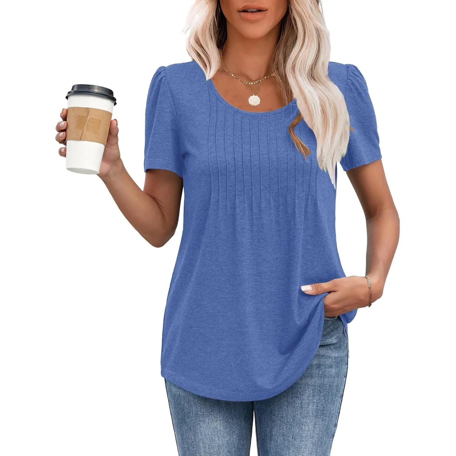 MOLERANI T-Shirts für Damen Kurzarm Oberteile Soft T-Shirt mit Rundhalsausschnitt Loose Casual Sommer Tops