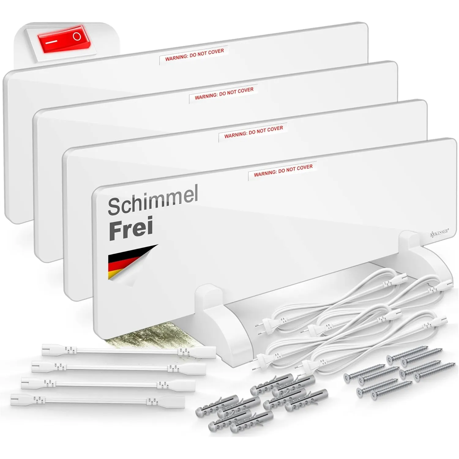 KESSER® Schimmel Infrarotheizung Schimmelentferner 50W Wandheizer 4er Set