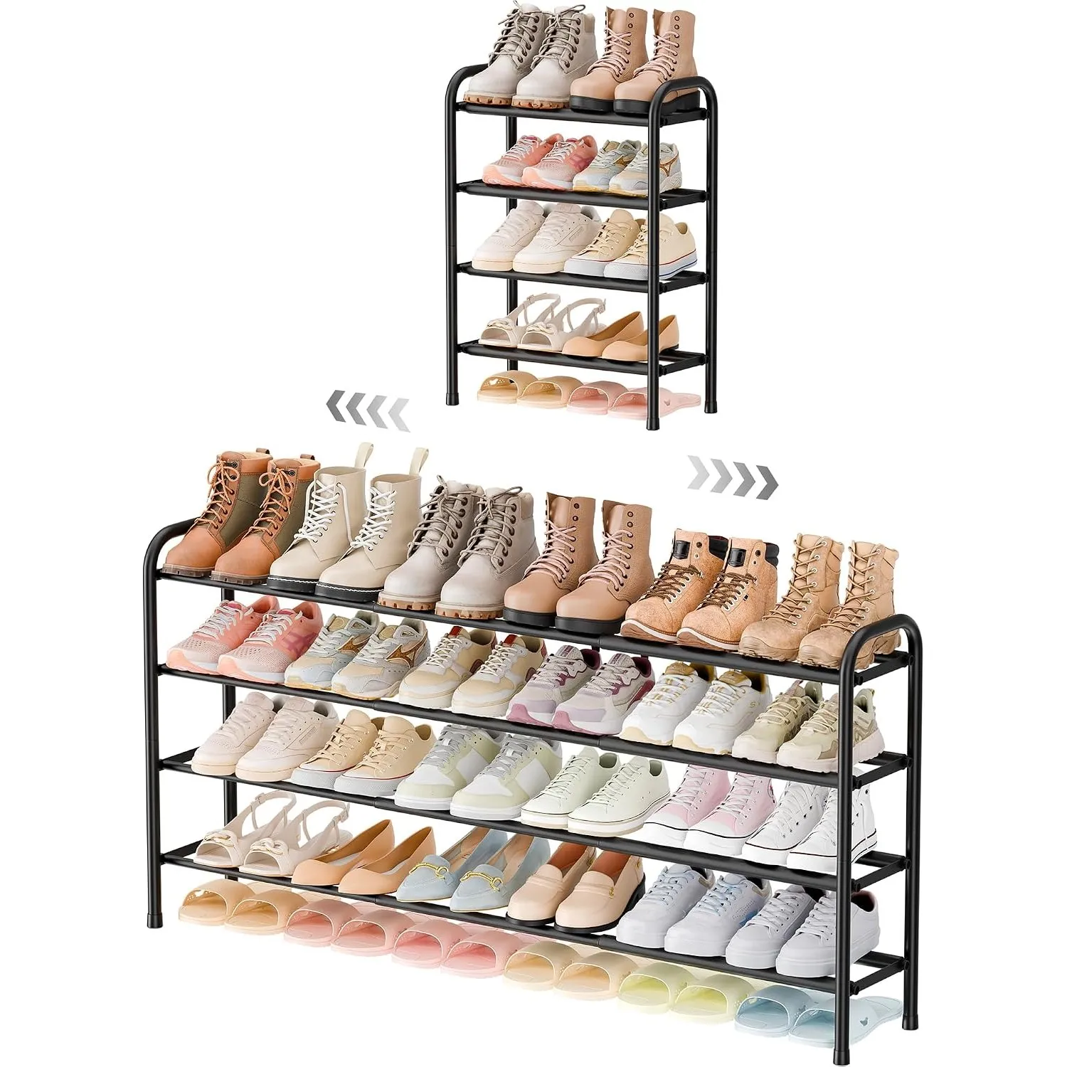 ENJOYBASICS Schuhregal Platzsparend, 4 Ebenen Expandable Schuhablage