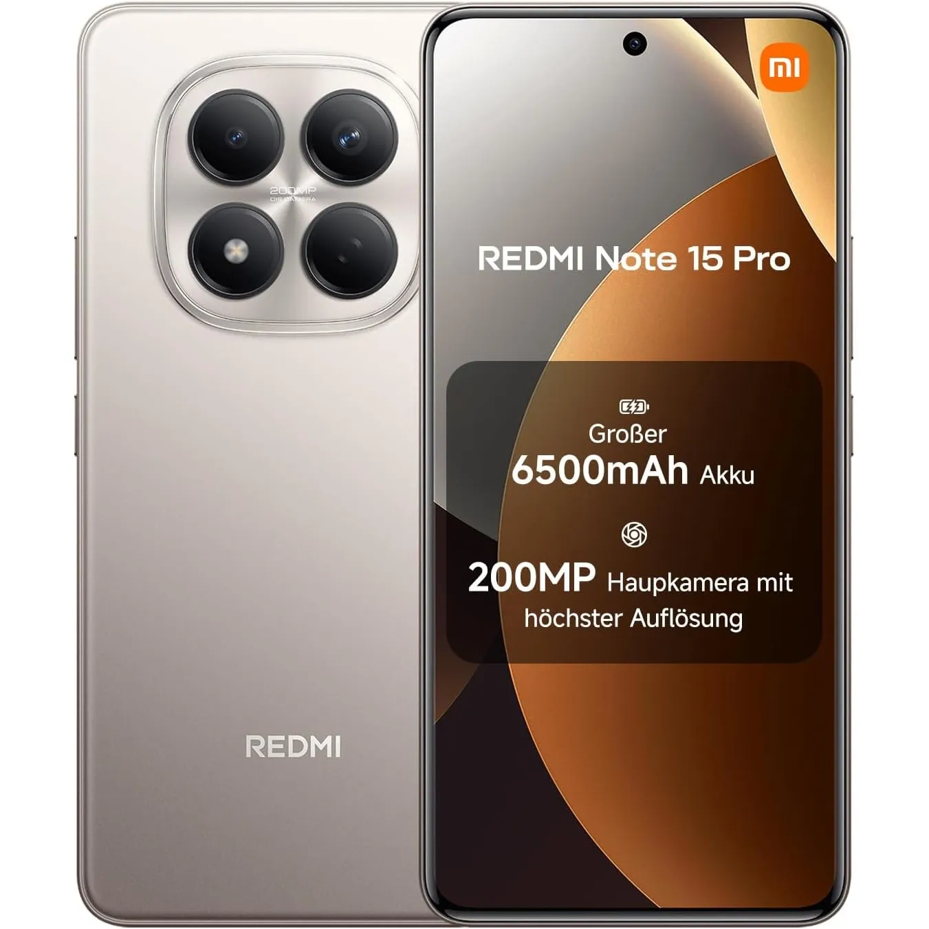 XIAOMI Redmi Note 15 Pro Smartphone (12+512 GB) – Handy mit Android, 6500-mAh-Akku, 200-MP-Kamera, IP65-Wasserschutz, 6…