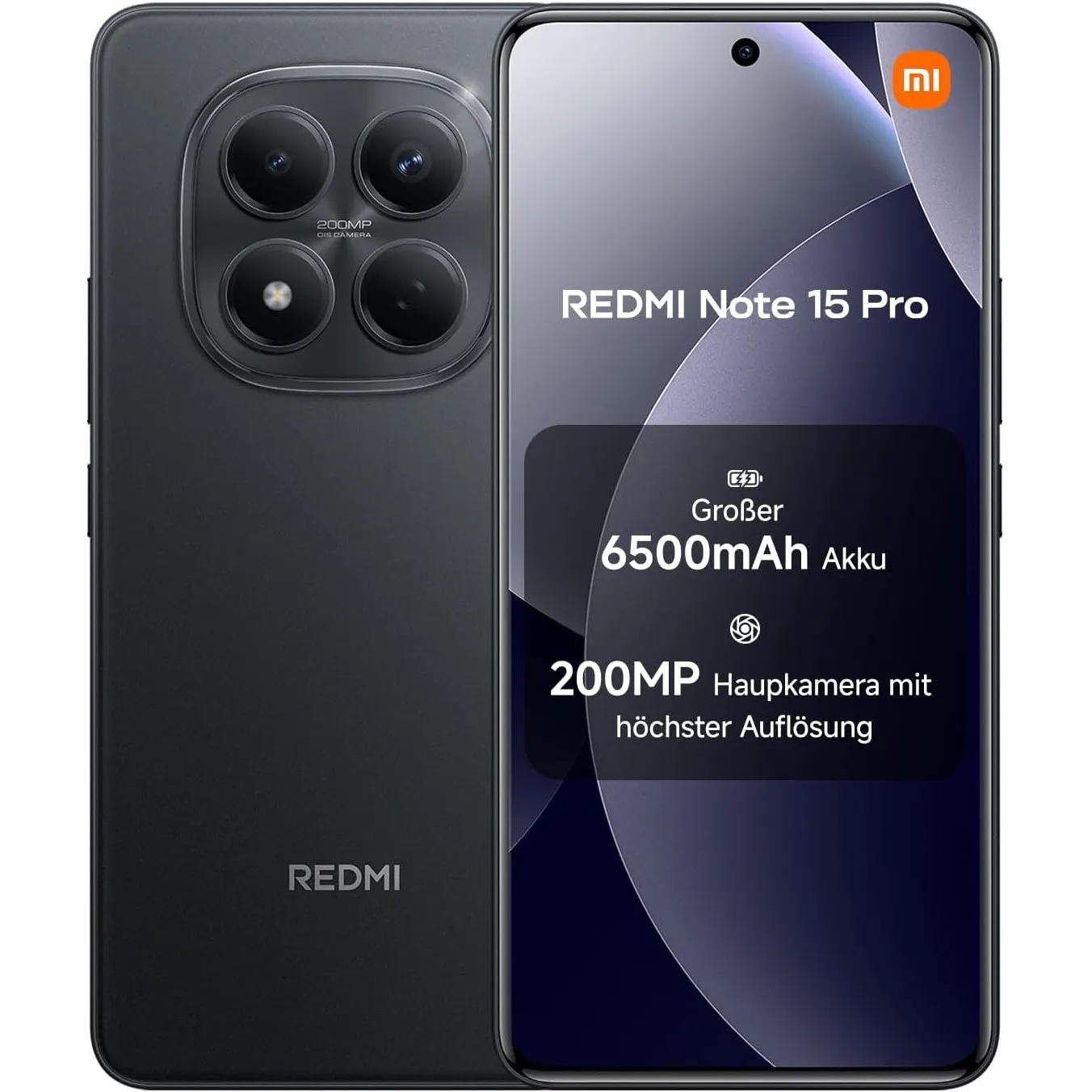 XIAOMI Redmi Note 15 Pro Smartphone (12+512 GB) – Handy mit Android, 6500-mAh-Akku, 200-MP-Kamera, IP65-Wasserschutz, 6…