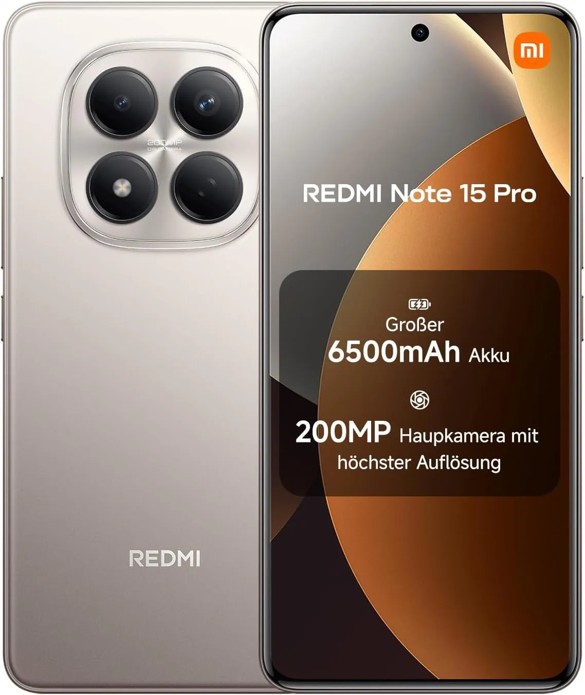 XIAOMI Redmi Note 15 Pro Smartphone (8+256 GB) – 6500-mAh-Akku, 200-MP-Kamera, IP65-Wasserschutz, 6,77" FHD+ AMOLED-Dis…