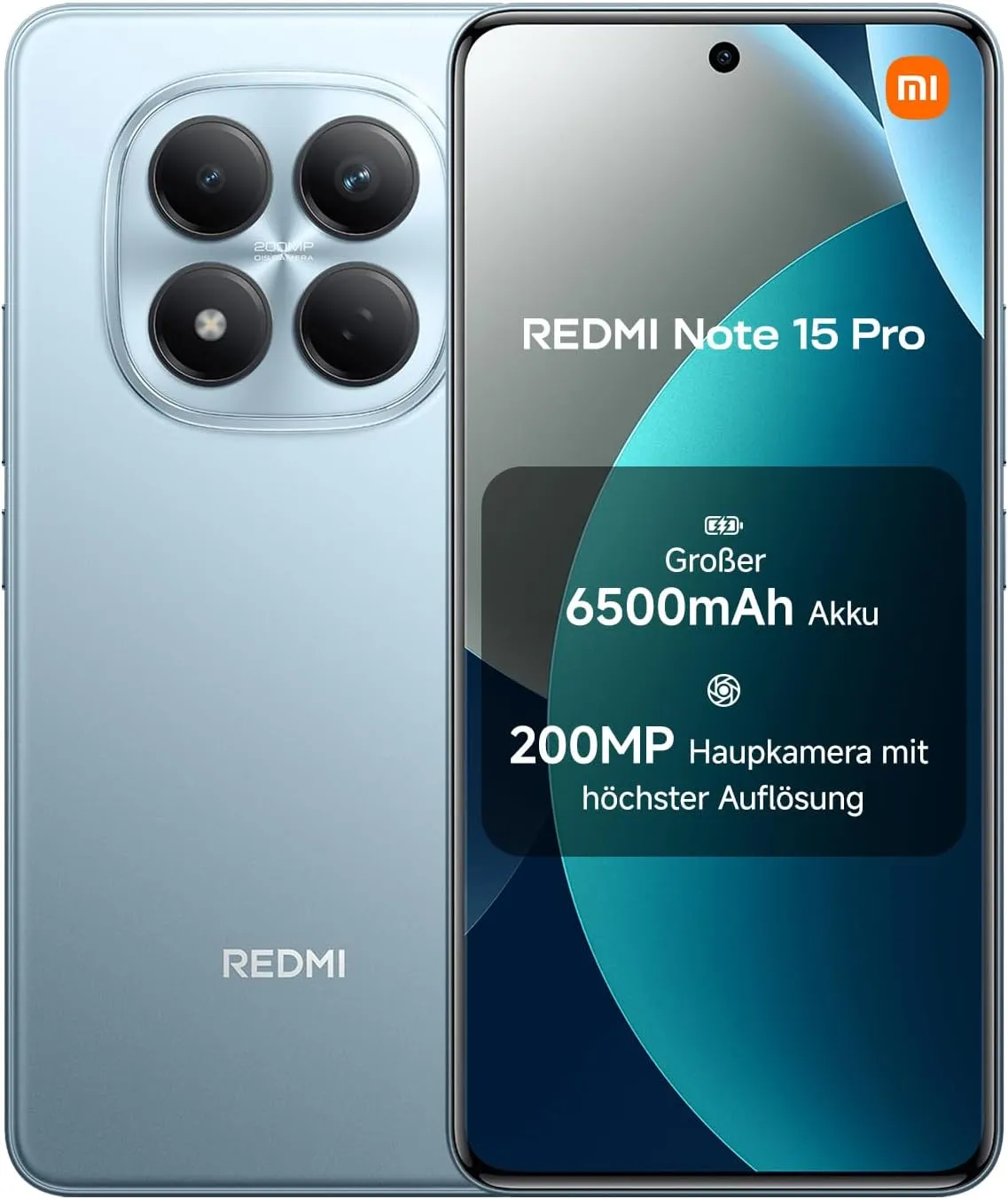 XIAOMI Redmi Note 15 Pro Smartphone (12+512 GB) – 6500-mAh-Akku, 200-MP-Kamera, IP65-Wasserschutz, 6,77" FHD+ AMOLED-Di…