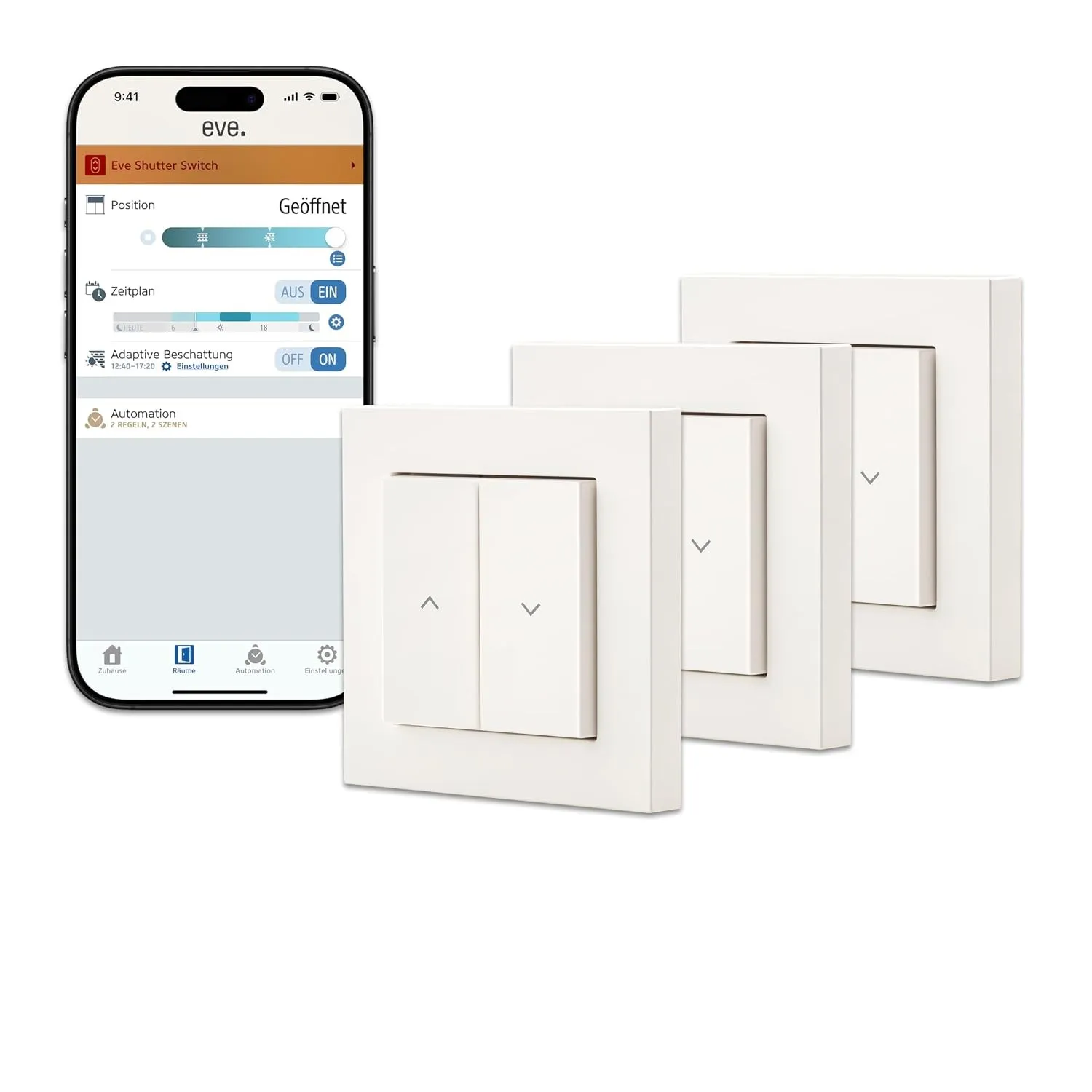 Eve Shutter Switch (Matter) 3er Pack - Smarte Rollladensteuerung
