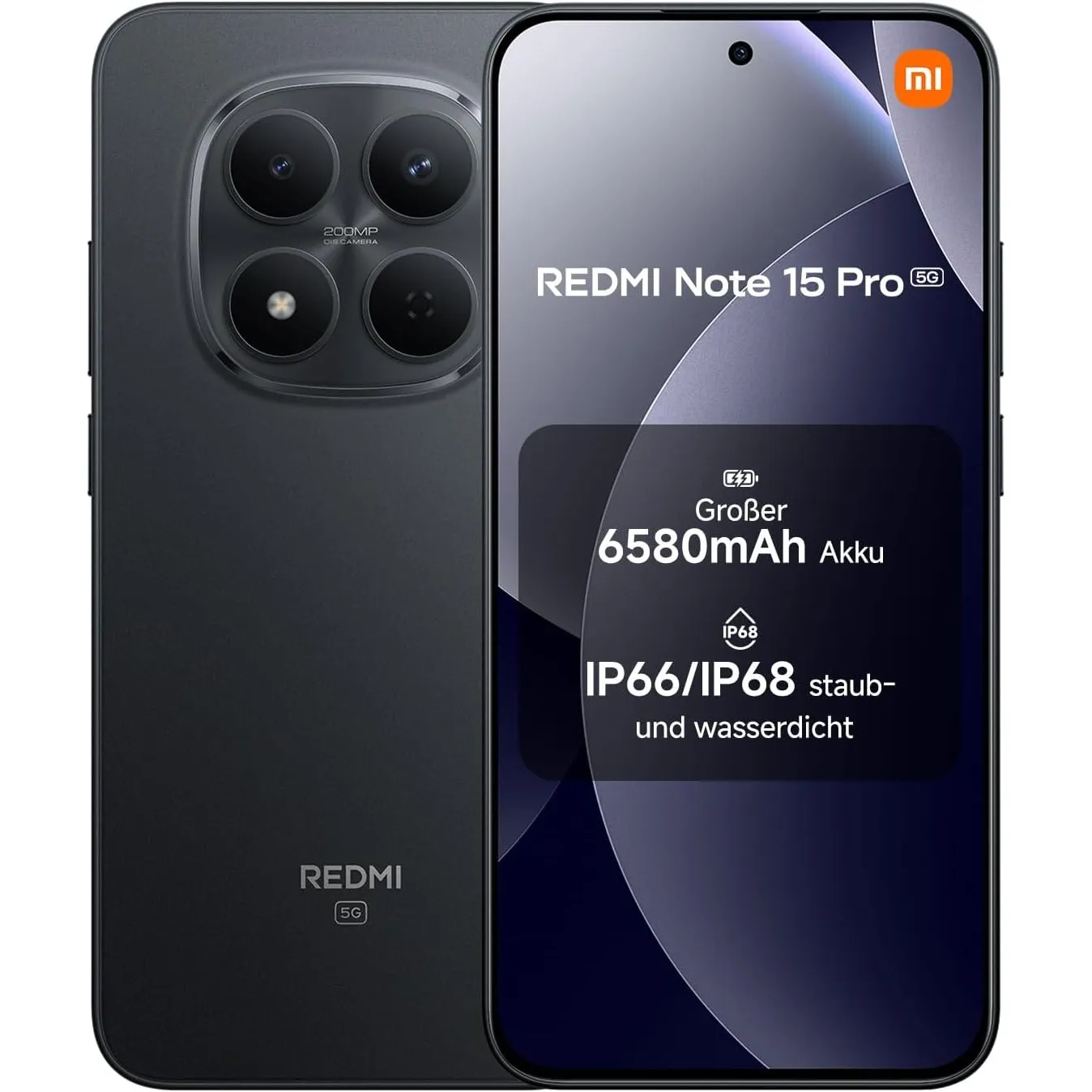 XIAOMI Redmi Note 15 Pro 5G Smartphone (8+256 GB) – Handy mit Android, 6580-mAh-Akku, IP66/IP68 Staub- und Wasserschutz…