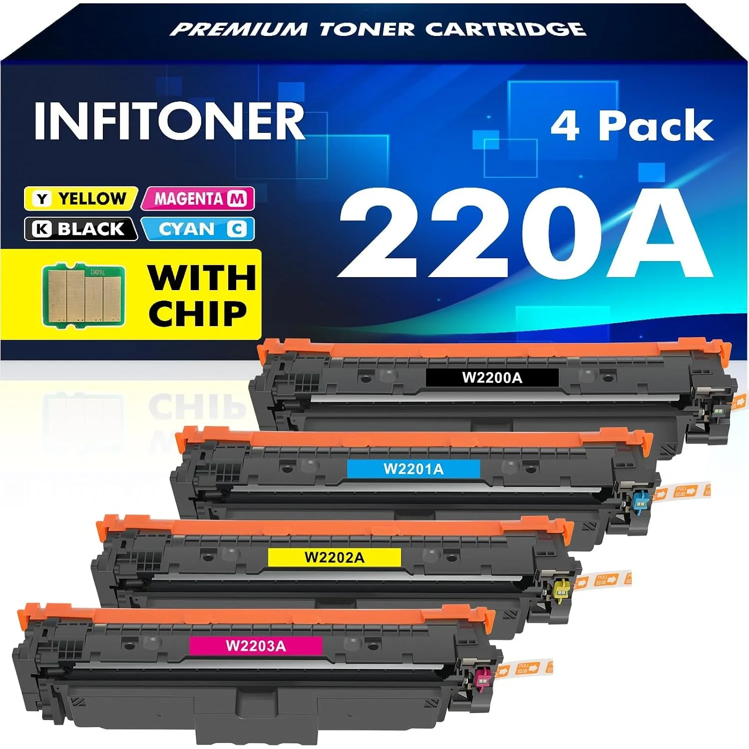 220A 220X MFP 4302dw Toner Schwarz Cyan Gelb Magenta Mit Chip 4 Pack