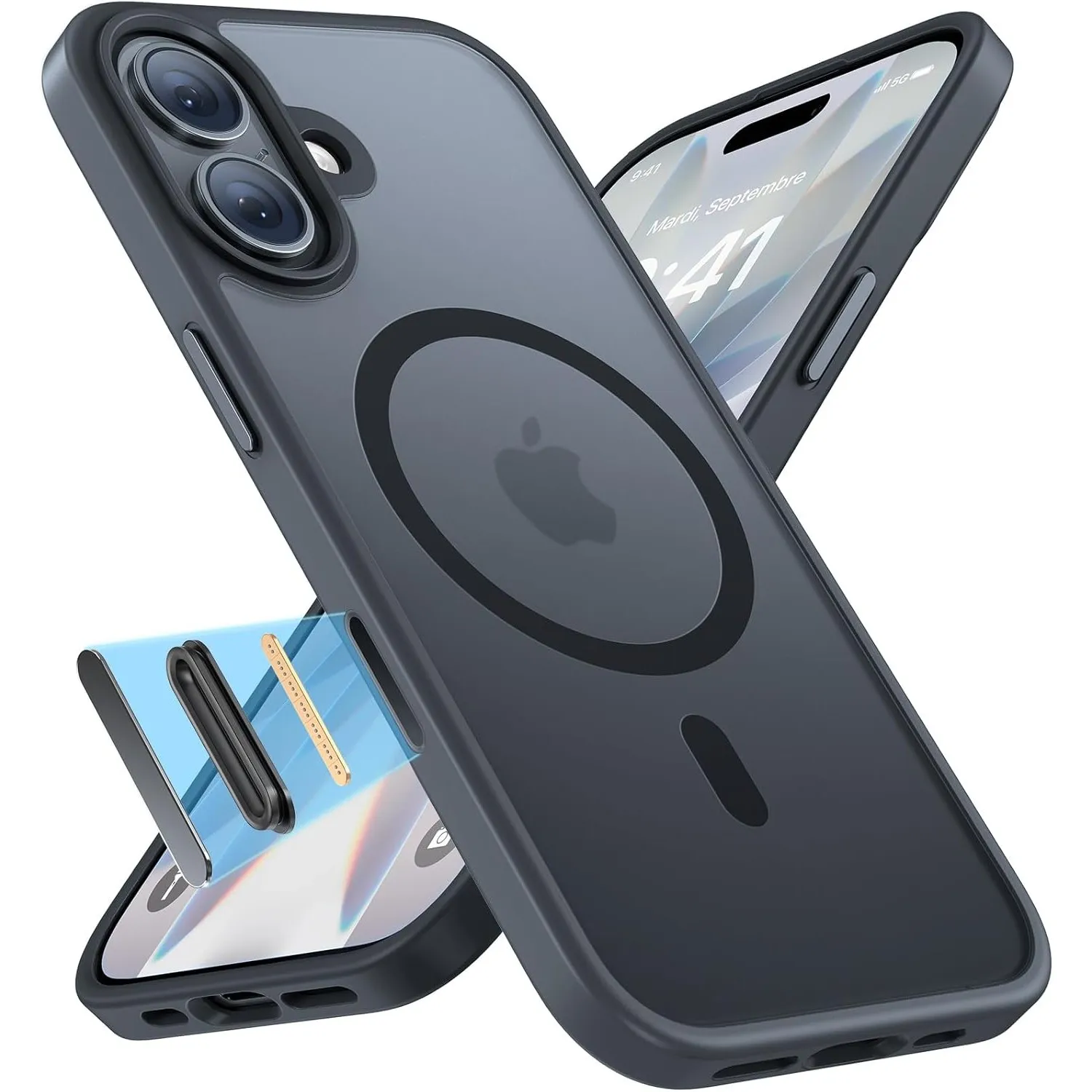 Miracase für iPhone 17 Hülle mit Magsafe TOP MIL, Schwarz-K