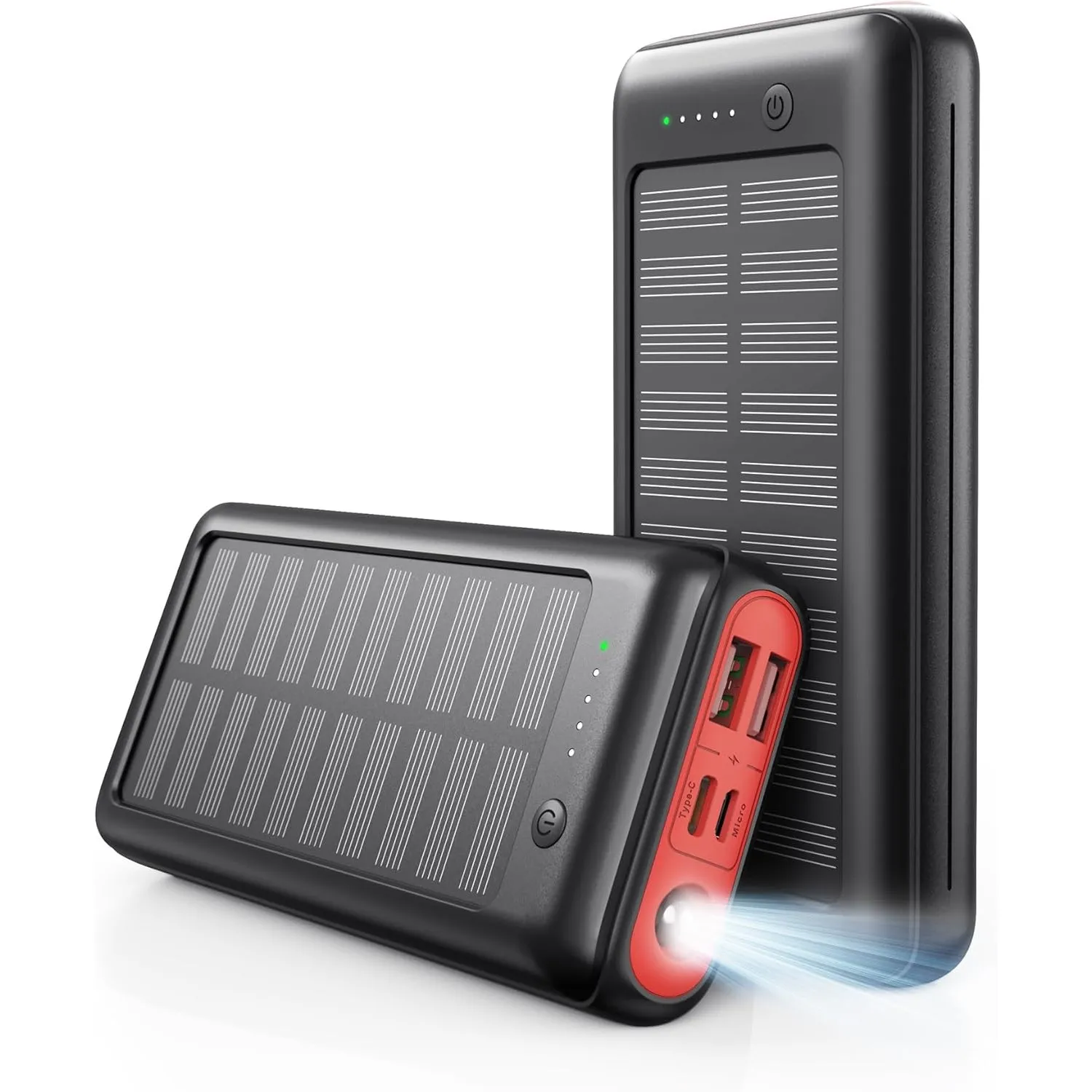 Solar Powerbank 27000mAh, 22,5W PD20W Power Bank Schnell Aufladende, Tragbares Ladegerät für Outdoor Indoor