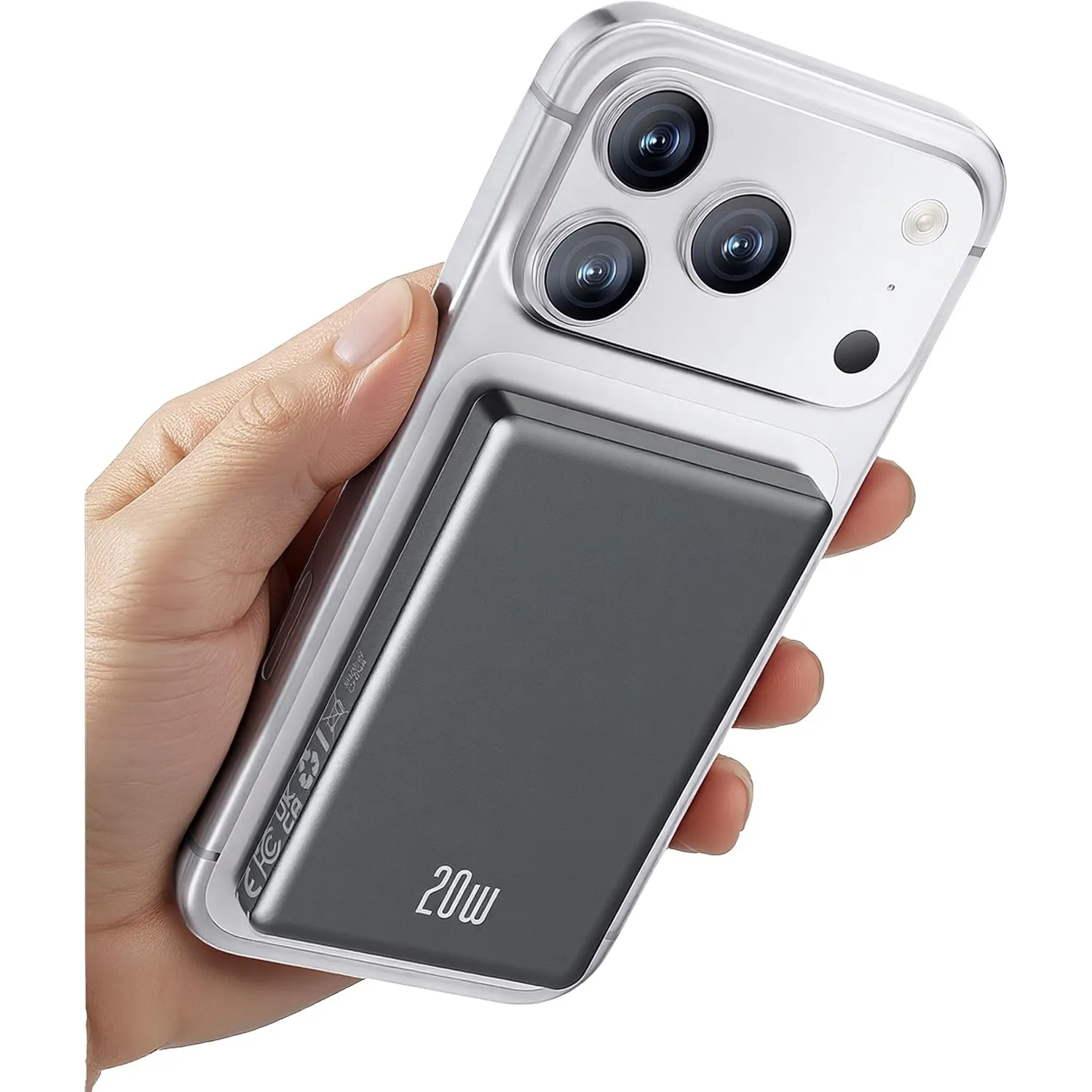 iPhone Powerbank für Magsafe, Ultra Slim 10000mAh Magnetic Power Bank Wireless, 20W PD Schnellladung Akkuspack Induktiv…