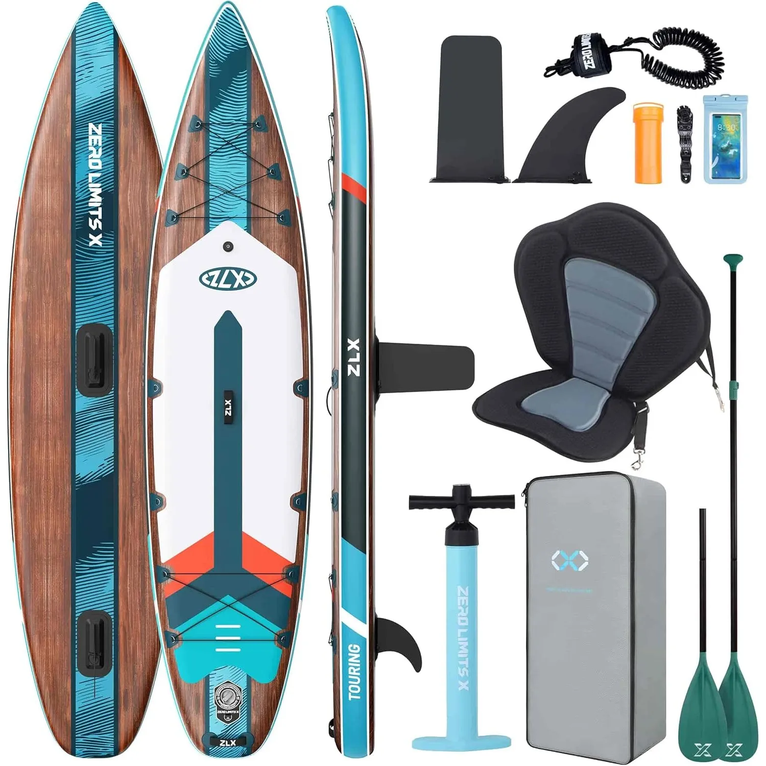 ZLX Stand Up Paddling Board 350x83cm, anfängerfreundliches SUP Board mit Abnehmbarer Mittelfinne für Stabilität oder Ge…