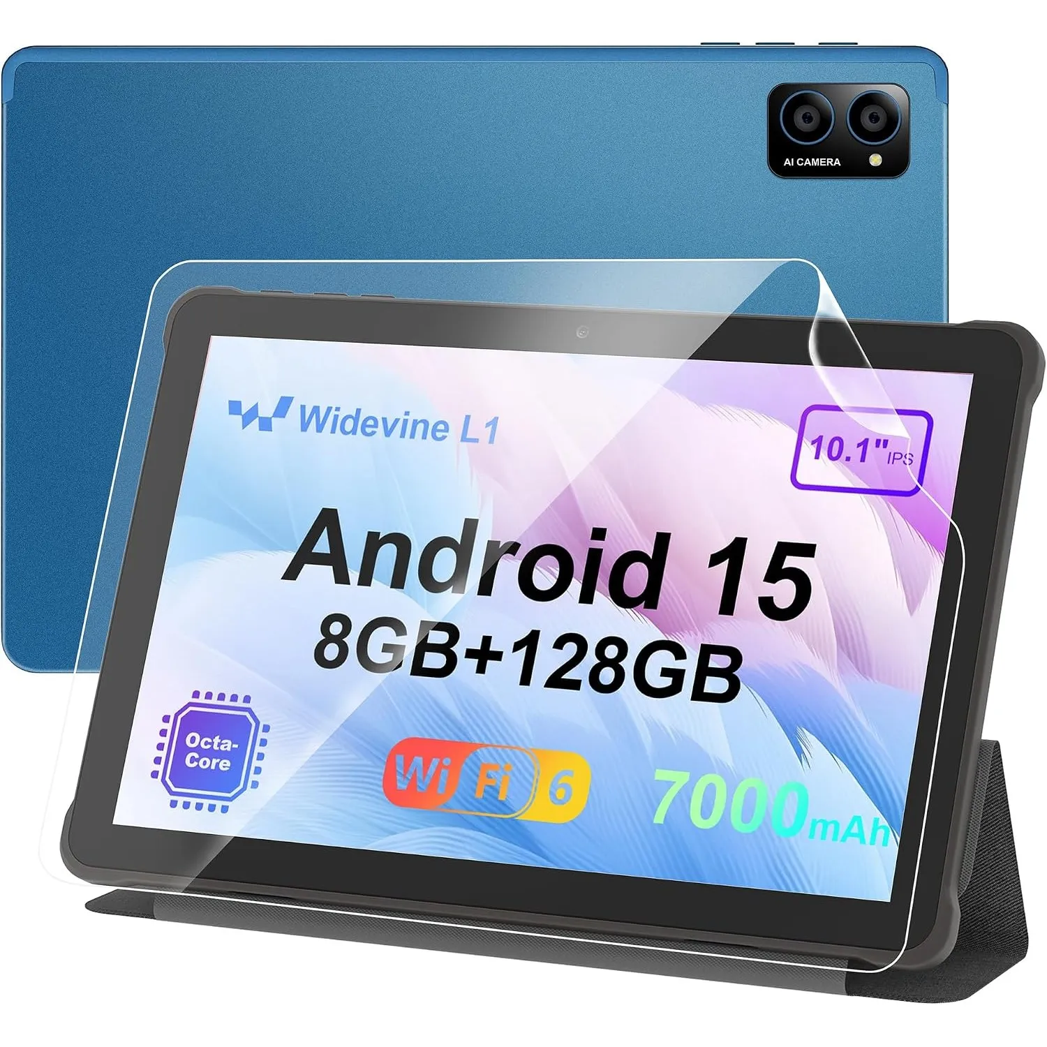 AWOW Tablet 10 Zoll Android 15: 2026 Neueste 7000mAh Octa-Core 8GB RAM+128GB 1TB TF Tablet PC mit WiFi 6 2.4G/5G Blueto…