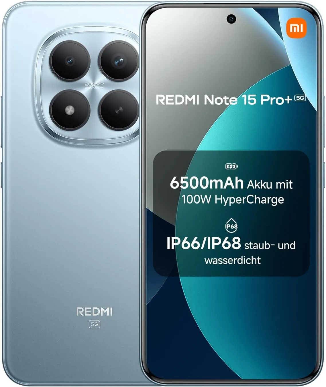 XIAOMI Redmi Note 15 Pro+ 5G Smartphone (12+512 GB) – 6500-mAh-Akku, IP66/IP68 Staub- und Wasserschutz, Neue 200-MP-Kam…