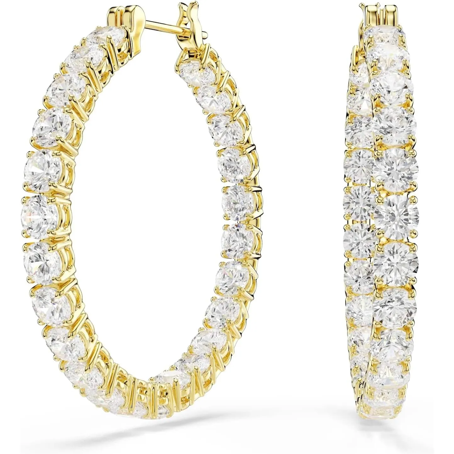 Swarovski Matrix Kreolen, Rundschliff, Weiß, Goldlegierungsschicht
