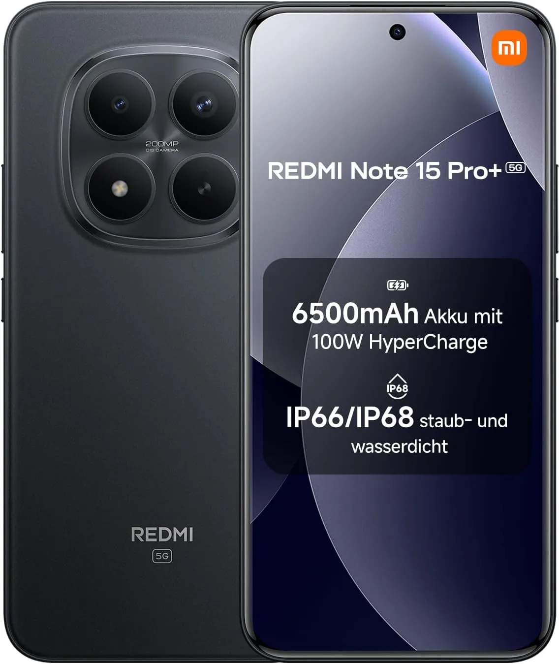 XIAOMI Redmi Note 15 Pro+ 5G Smartphone (12+512 GB) – 6500-mAh-Akku, IP66/IP68 Staub- und Wasserschutz, Neue 200-MP-Kam…