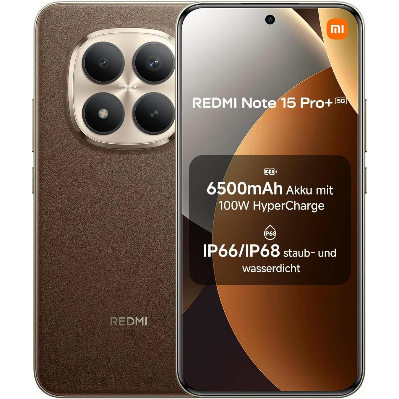 XIAOMI Redmi Note 15 Pro+ 5G Smartphone (8+256 GB) – Handy mit Android, 6500-mAh-Akku, IP66/IP68 Staub- und Wasserschut…