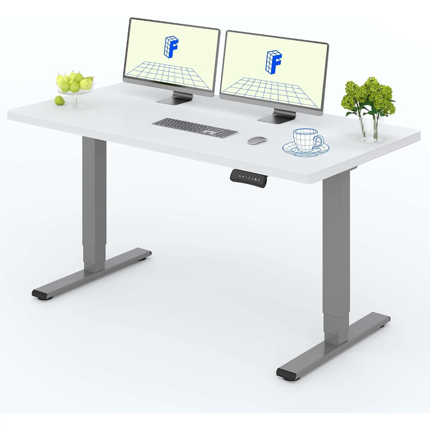 FLEXISPOT Höhenverstellbarer Schreibtisch mit 25 mm einteiliger Tischplatte, Elektrischer Schreibtisch mit Dual-Motor, …