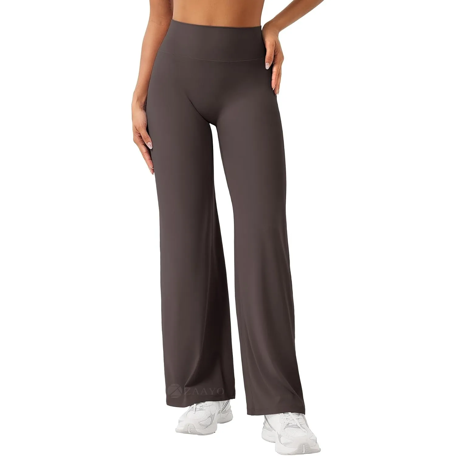 ZAAYO Nahtlose Straight Leggings Damen Flared Legging Yoga Hosen Gym Pant