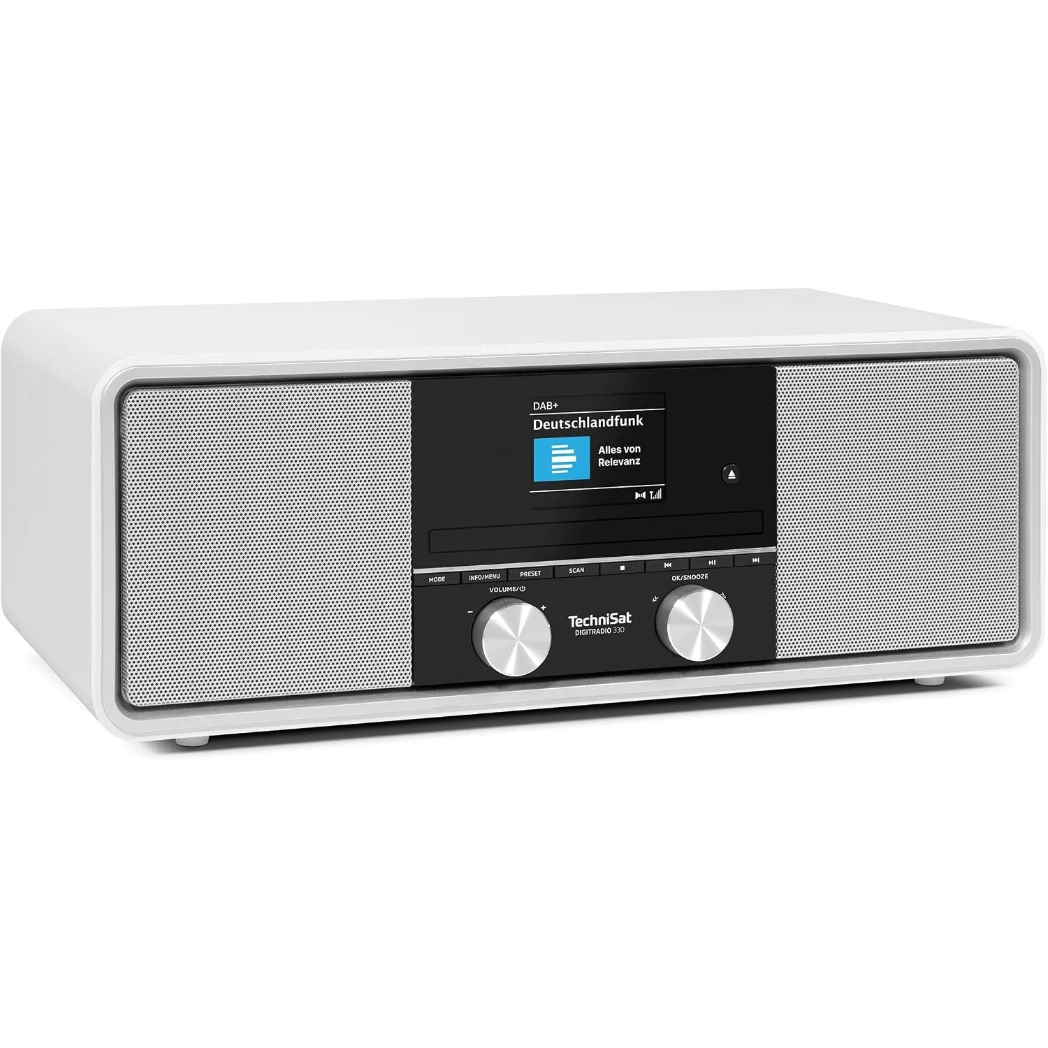 TechniSat DIGITRADIO 330 - DAB+ UKW Stereo Radio mit CD-Player, Weiß