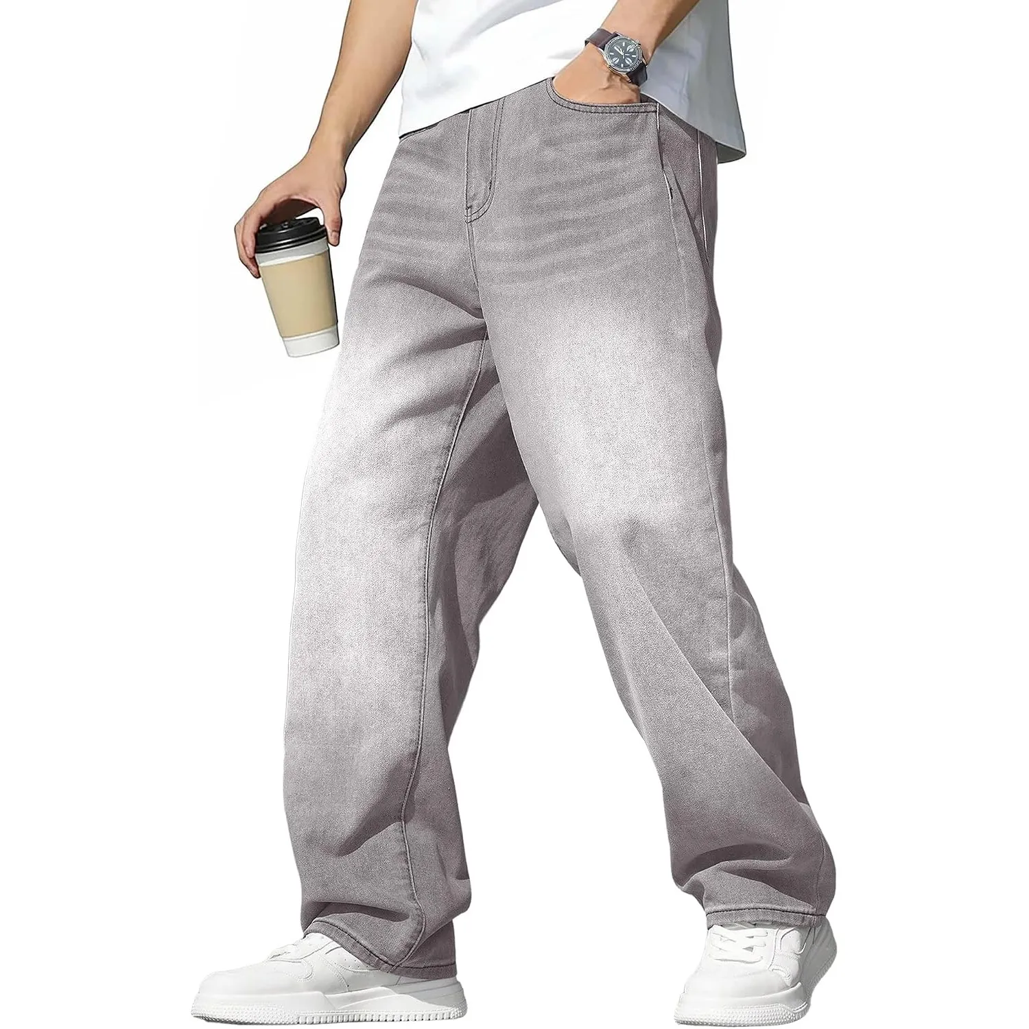 JMIERR Jeans Herren Baggy Stretch Y2K Denim Hose