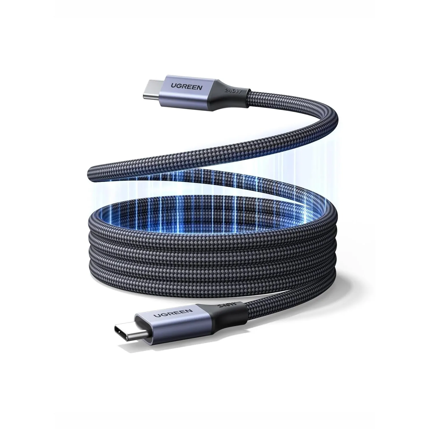 UGREEN Magnetisches 240W USB-C Ladekabel, magnetische Selbstaufwicklung 1M