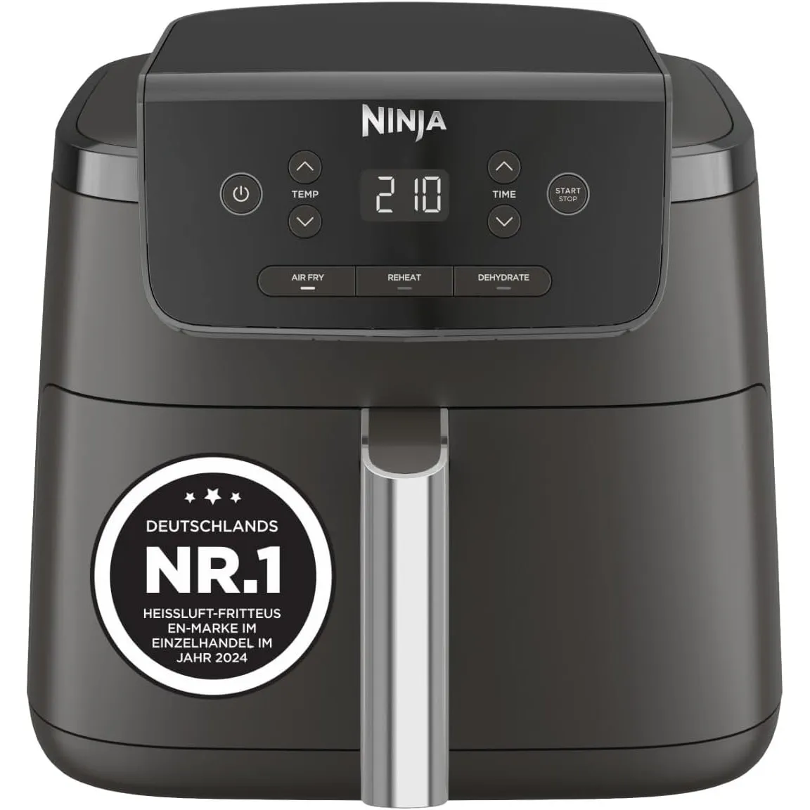 Ninja digitale Heißluftfritteuse, 4,7 L, 3-in-1, 1-2 Portionen, Schwarz